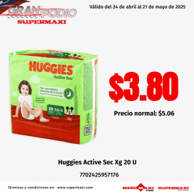 Huggies Active Sec Xg 20 U