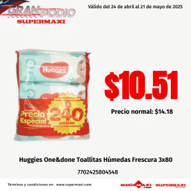 Huggies One&done Toallitas Húmedas Frescura 3×80