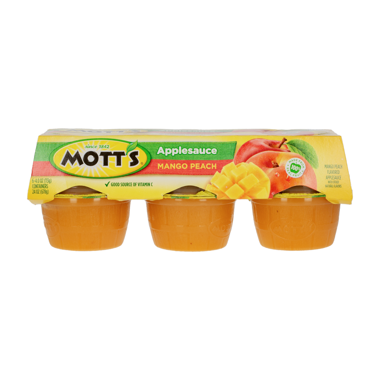 Puré De Manzana Sabor A Mango Y Durazno MOTT’S 6 X 113 G