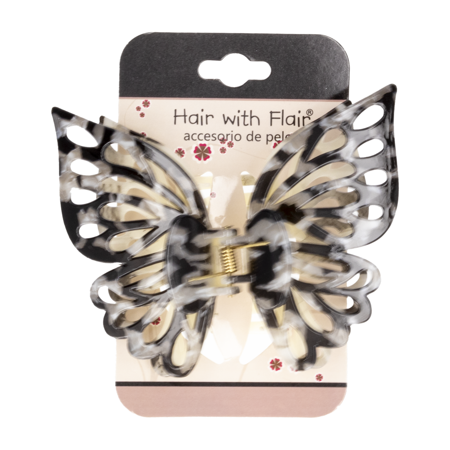Vinchas De Cabello Tipo Clip De Mariposa Negro Con Blanco HAIR WITH FLAIR Unidad