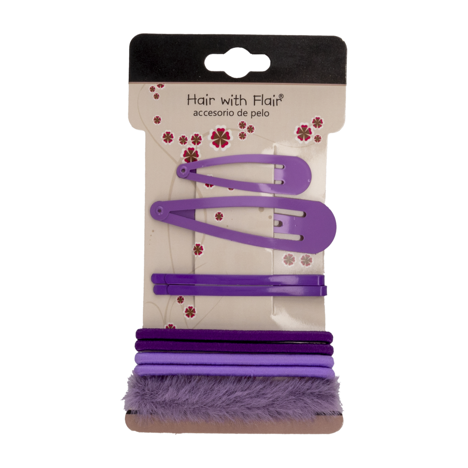 Accesorios Para Cabello Y Ligas Purpura HAIR WITH FLAIR X8 Uds