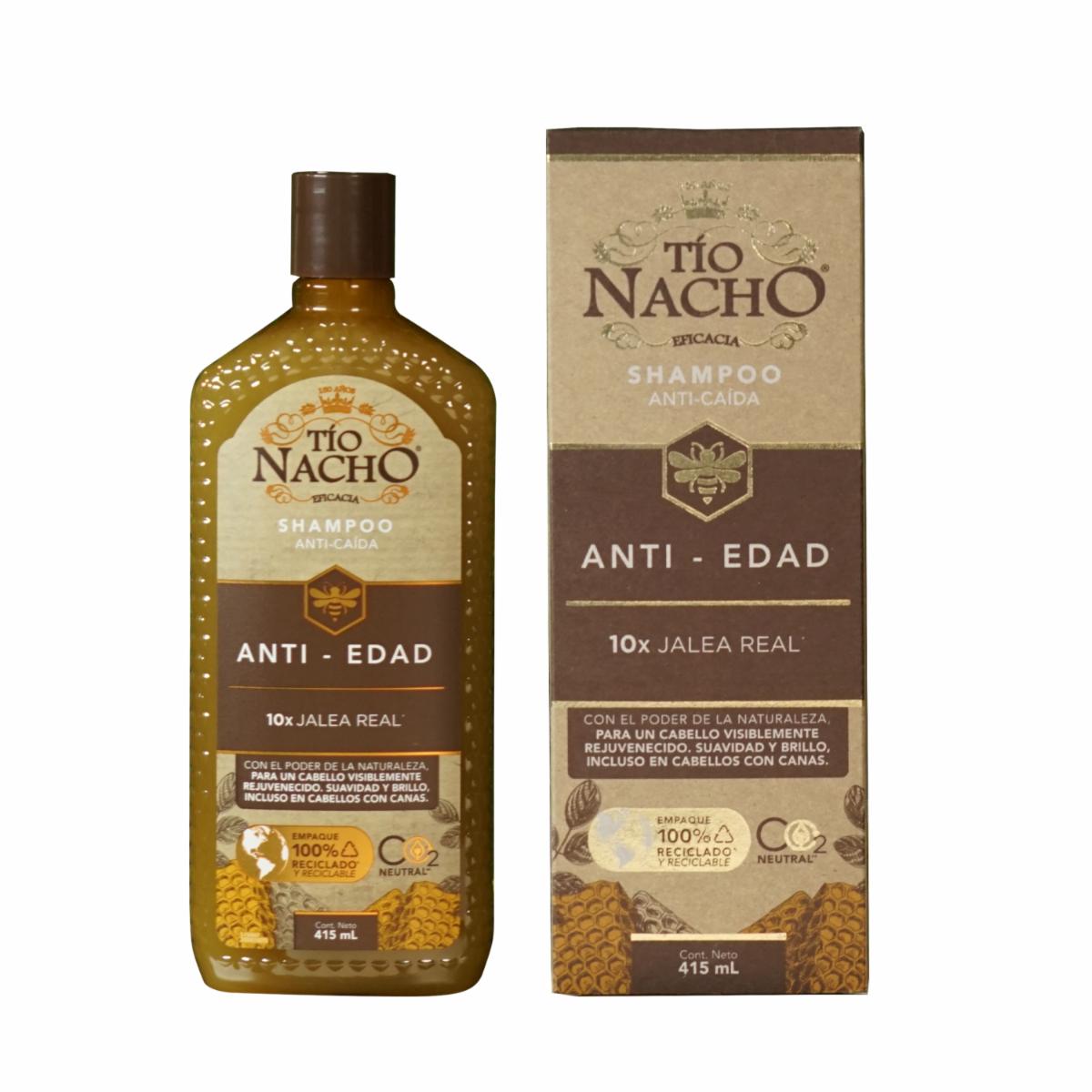 Shampoo De Cabello Prevención Caída Anti Edad Con Jalea Real TÍO NACHO 415 Ml