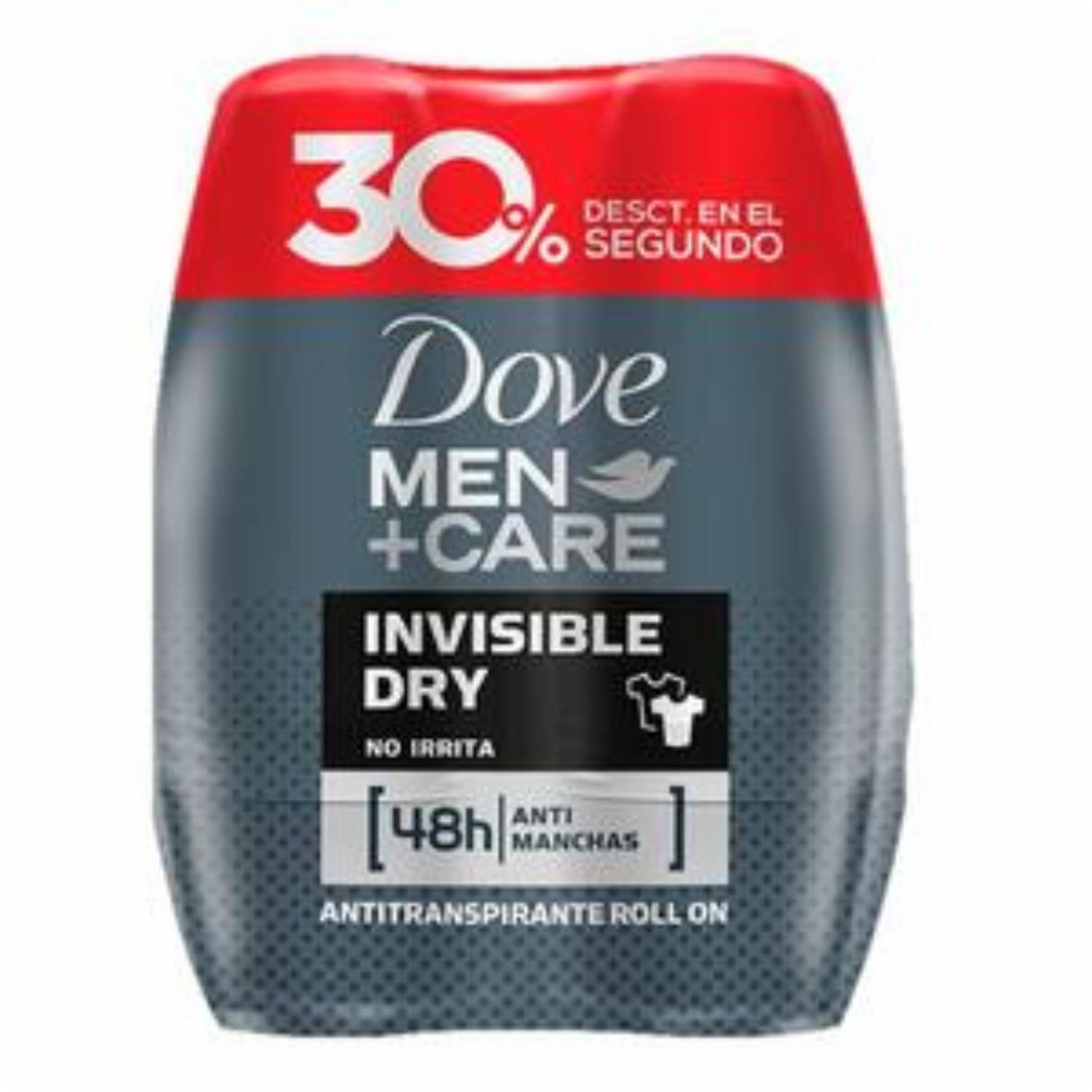 Desodorante En Roll On Para Caballero Antitranspirante Invisible Dry DOVE 50 Ml