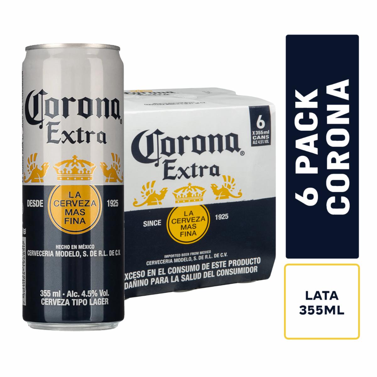 Cerveza En Lata  Six Pack CORONA 6×355 Ml