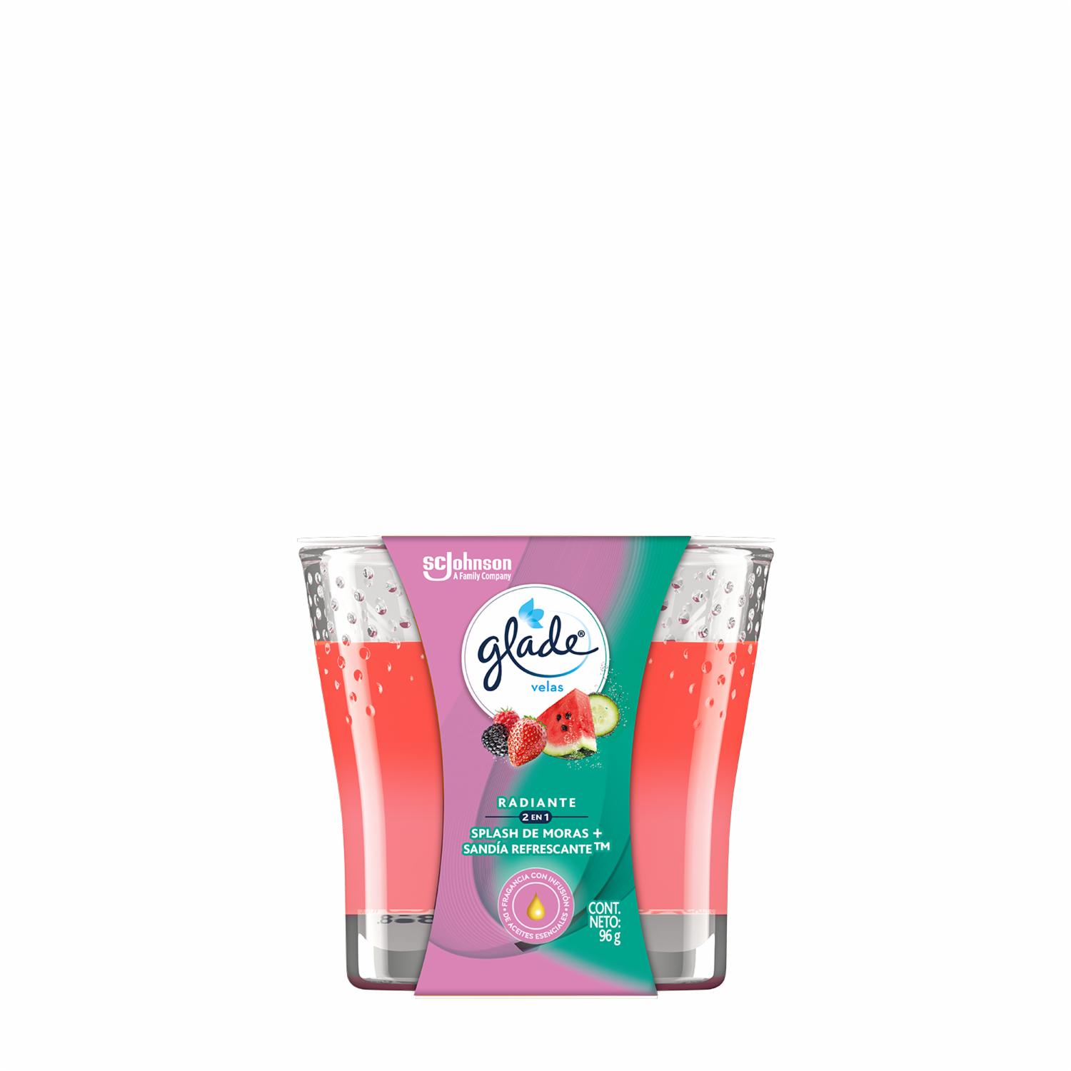 Vela Aromatizante Splash De Mora Y Sandía Refrescantes GLADE 96 G