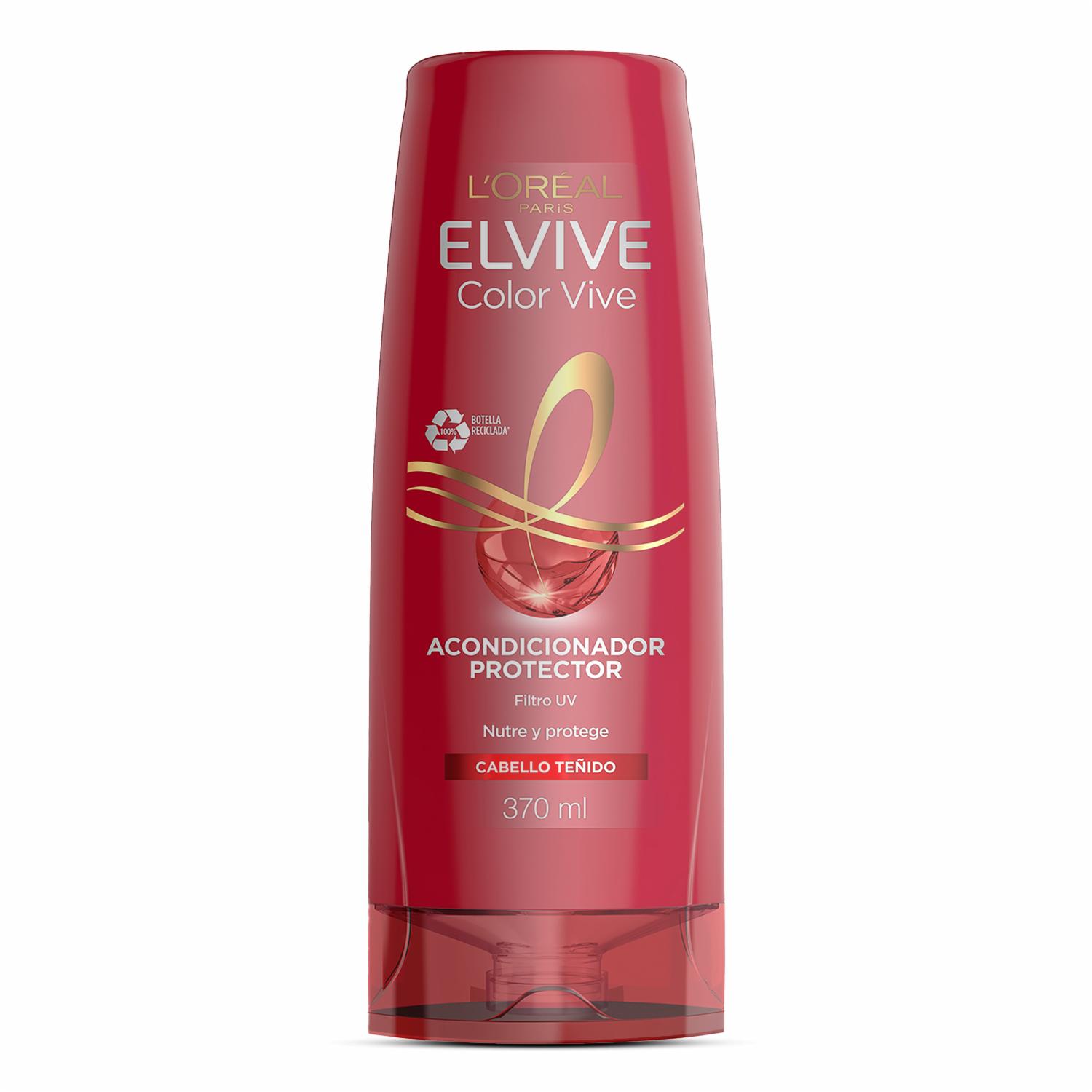 Acondicionador De Cabello Color Vive Con Filtro UV Para Cabello Teñido ELVIVE L’ORÉAL 370 Ml