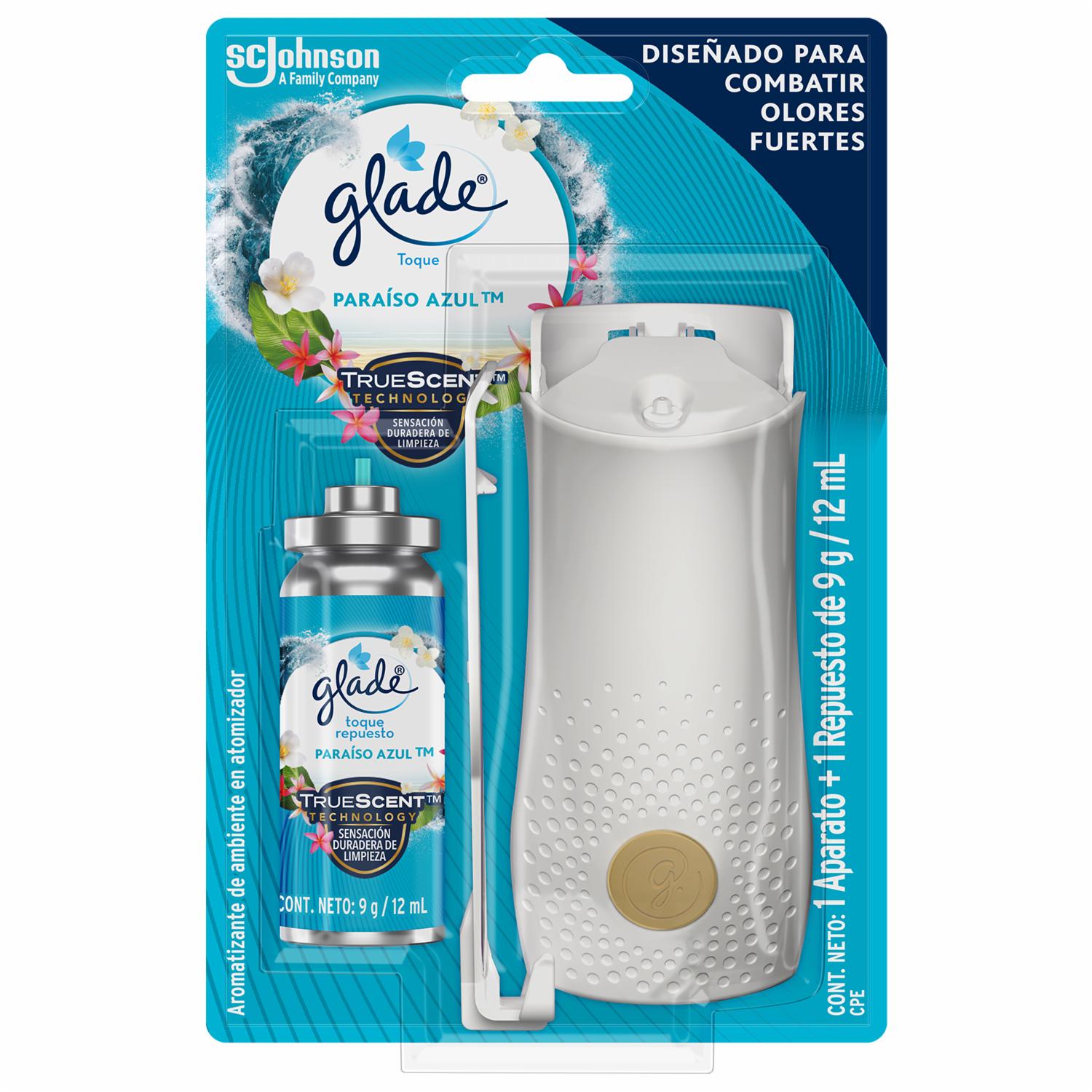 Ambientador Toque Con Aparato Paraíso Azul GLADE 9 G