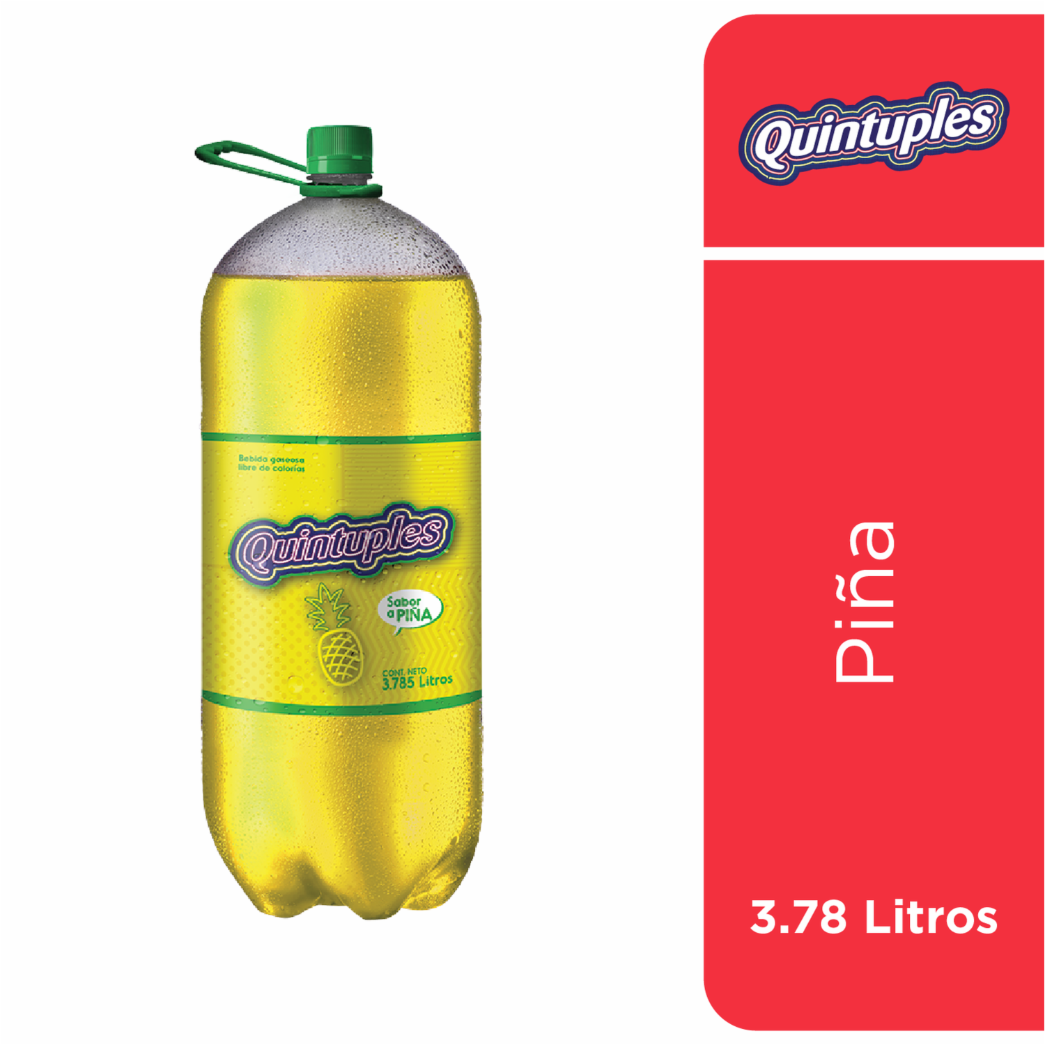 Bebida Gaseosa Sabor A Piña QUINTUPLES 3785 Ml