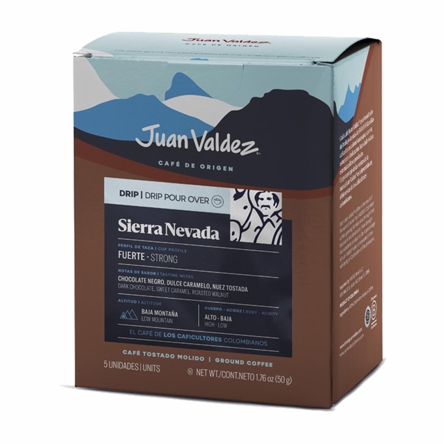 Café Tostado Y Molido Drip Sierra JUAN VALDEZ 50 G