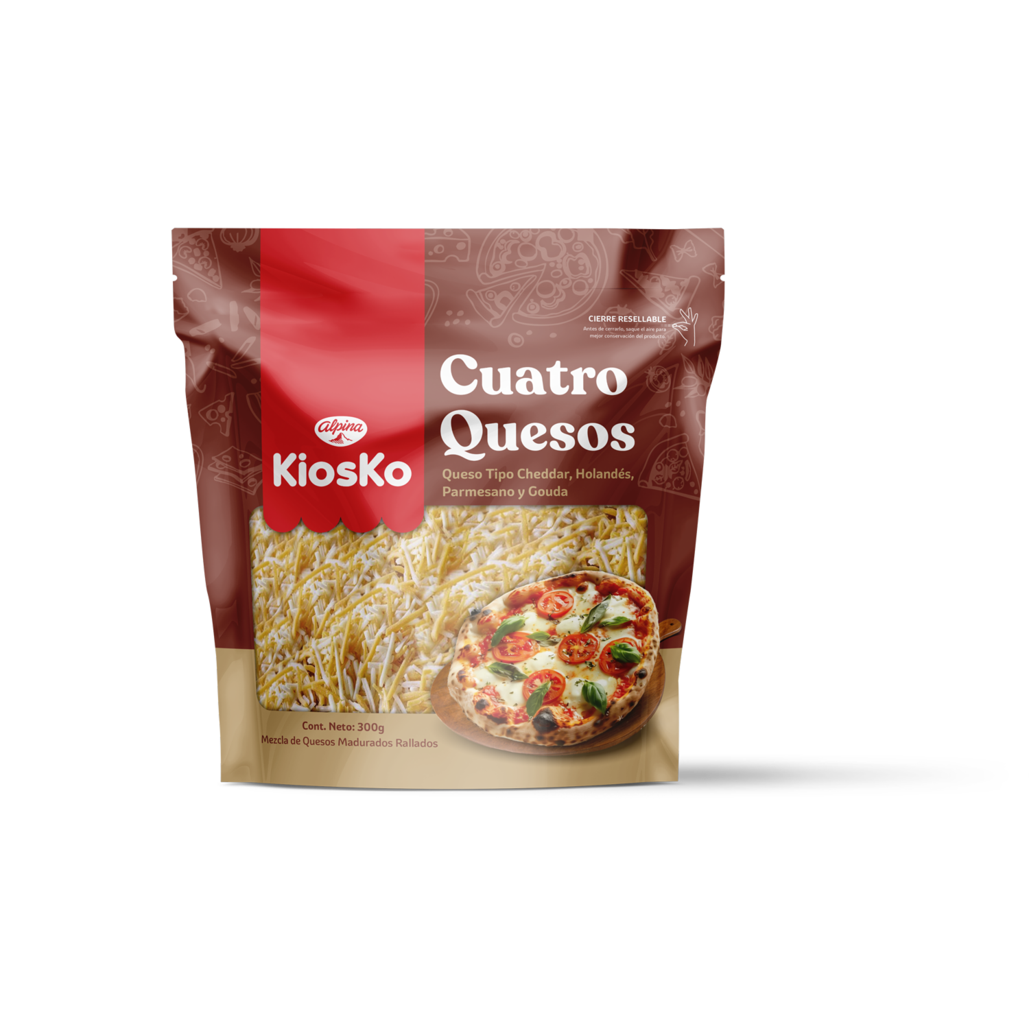 Queso Rallado Cuatro Quesos KIOSKO 300 G