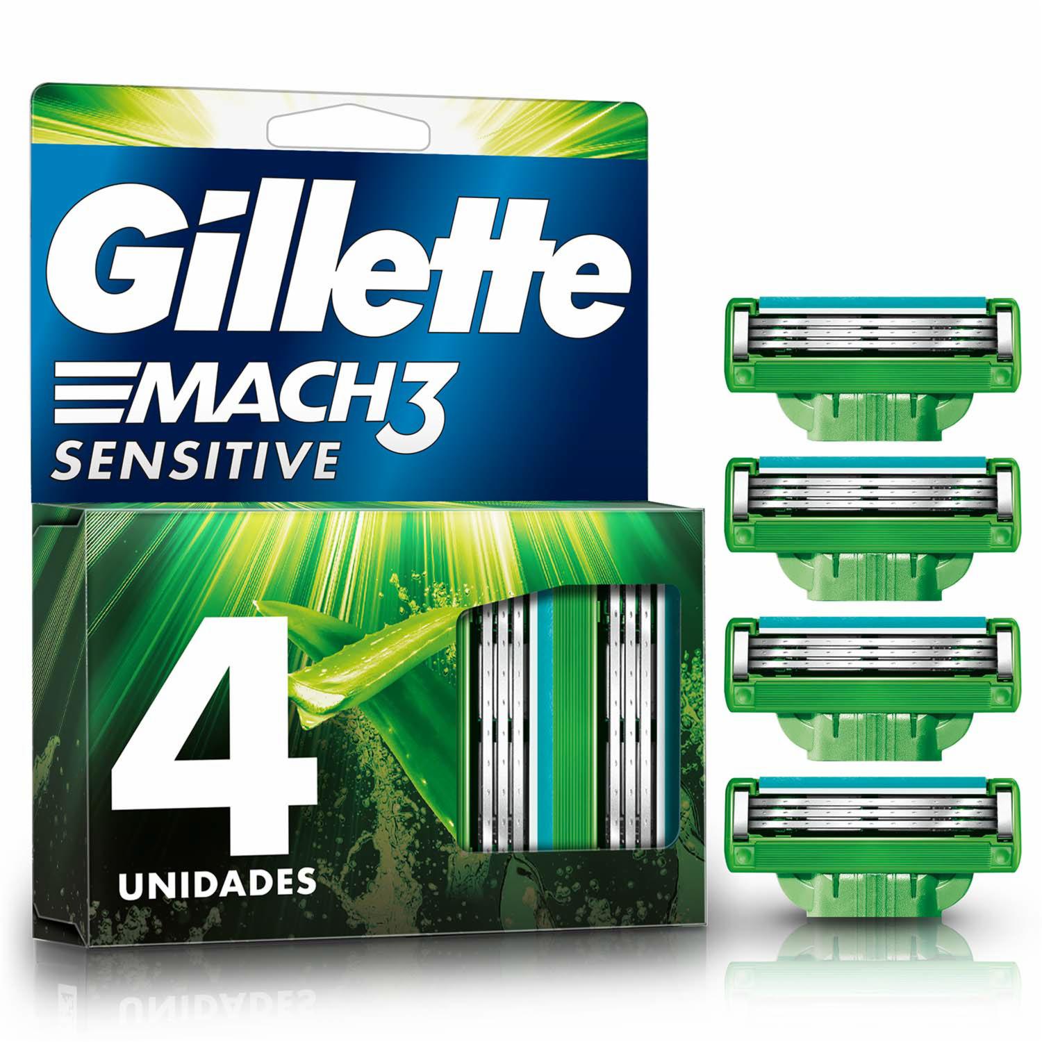 Repuestos De Afeitadora Mach 3 Sensitive GILLETTE X 4 Uds