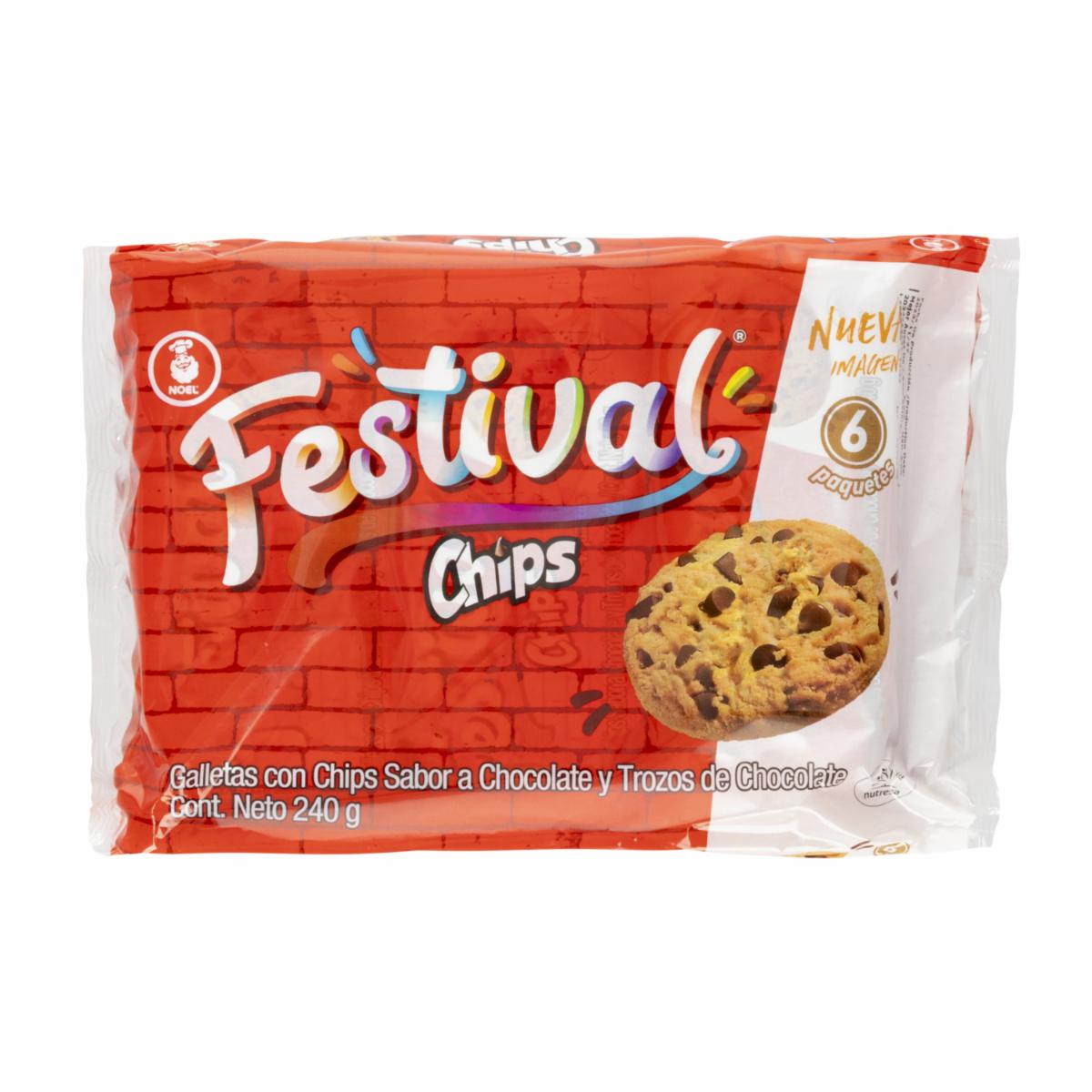 Galletas Dulces Chips FESTIVAL 240 G