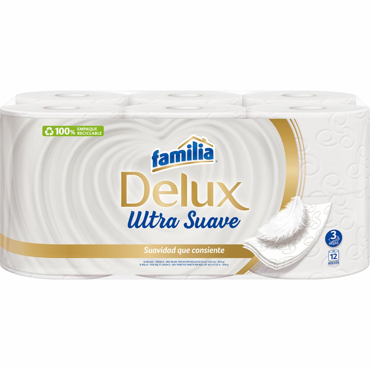 Papel Higiénico Delux FAMILIA 12 Rollos