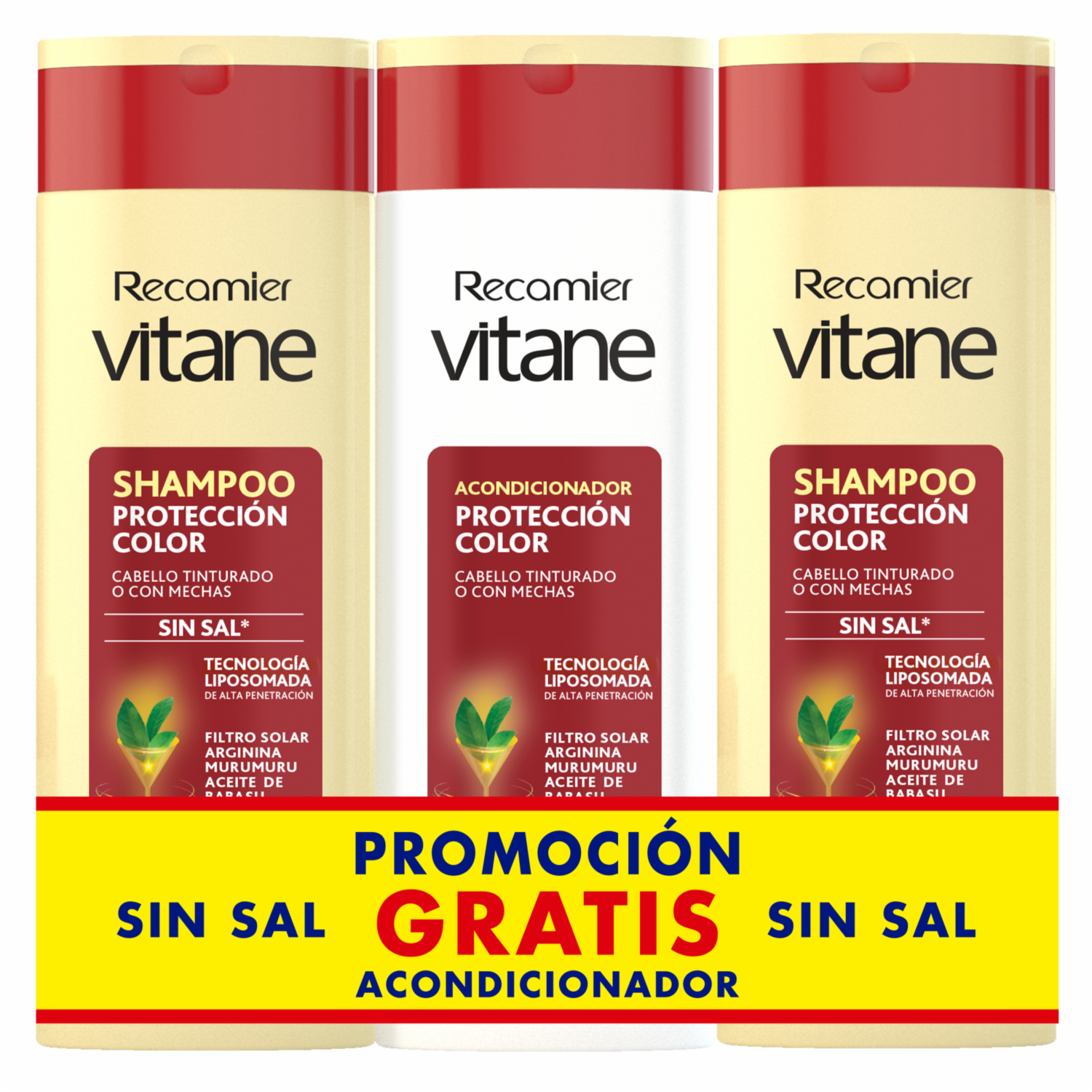 Shampoo De Cabello Color Safe X2 Gratis Acondicionador VITANE 3 x 400 Ml