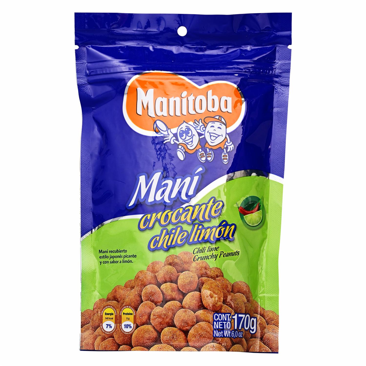 Maní Crocante Sabor A Chile Y Limón MANITOBA 170 g