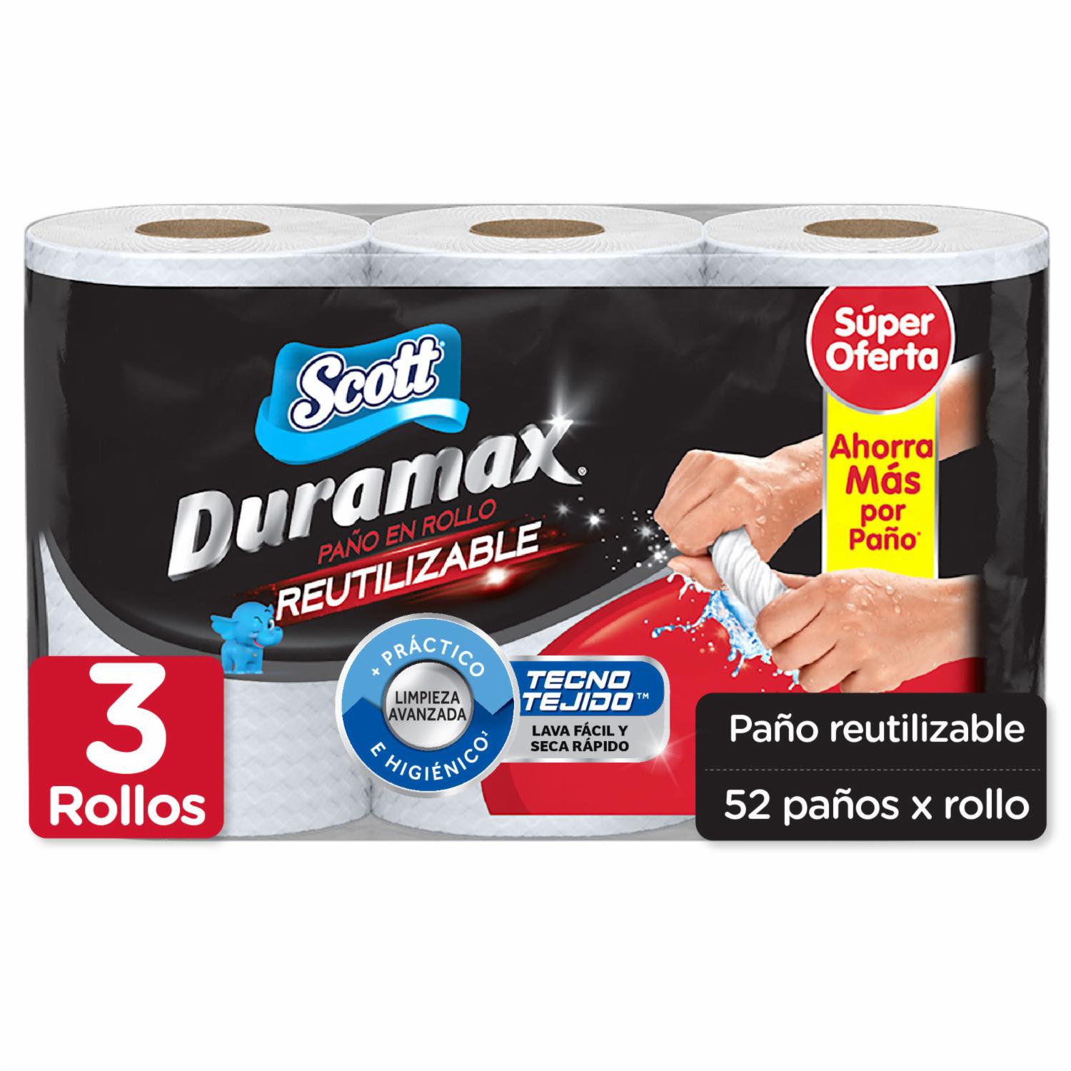 Toalla De Papel Reutilizable Duramax 52 hojas SCOTT 3 X 17,33 M