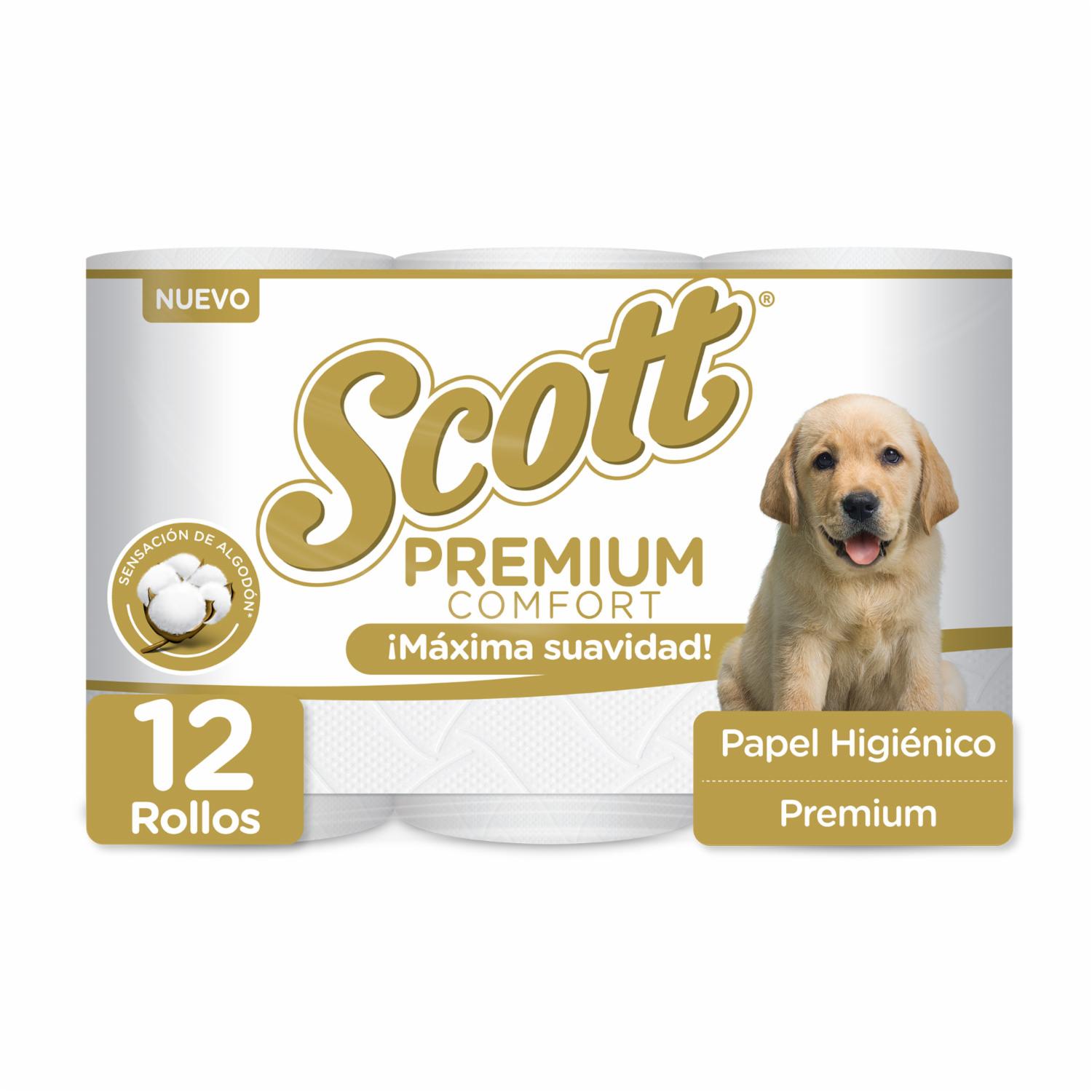 Papel Higiénico Premium Comfort Triple Hoja SCOTT 12 Rollos