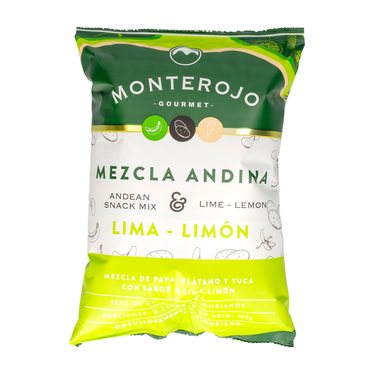 Snack Mix Sabor A Lima Y Limón MONTE ROJO 100 G