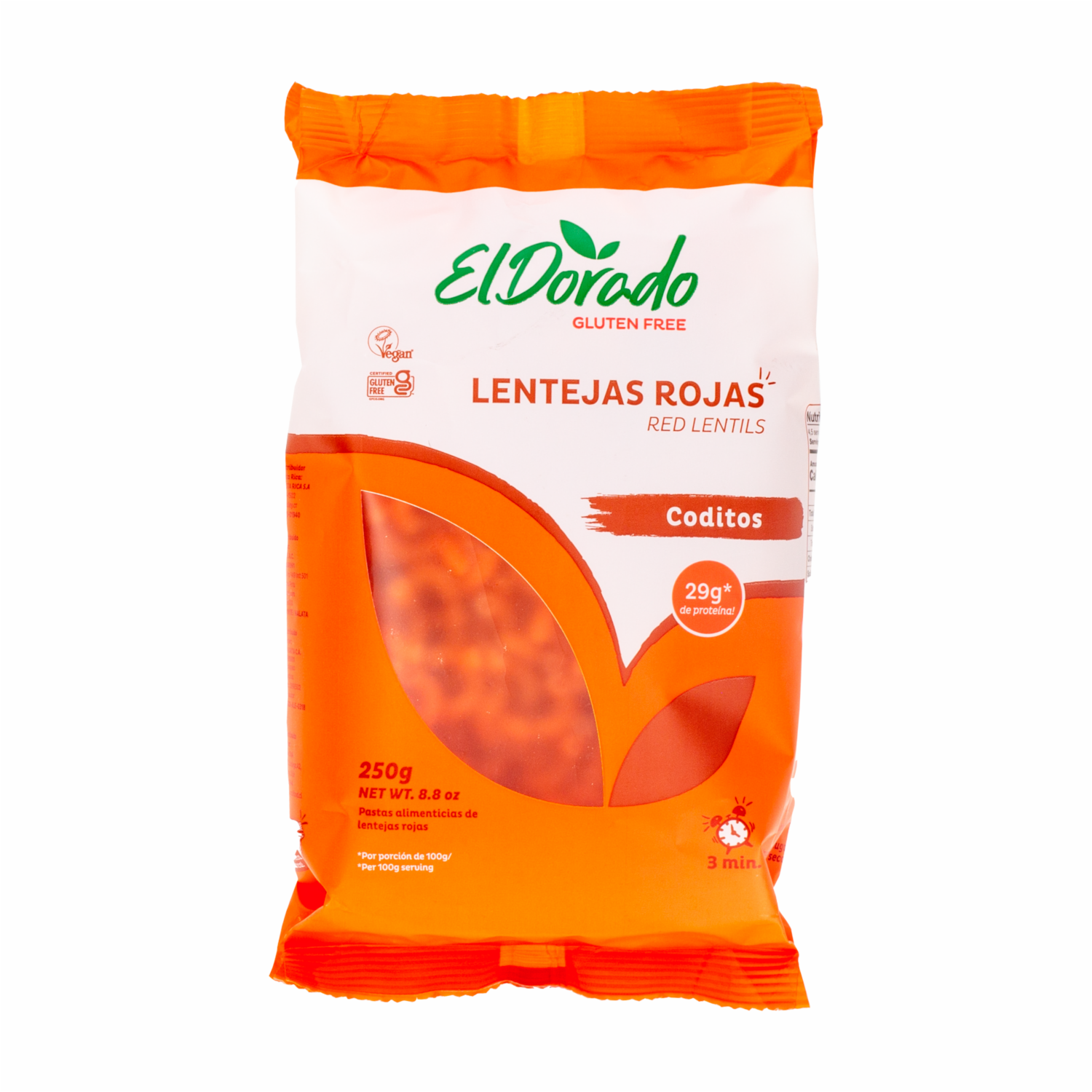 Pasta De Lentejas Rojas Coditos EL DORADO 250   G
