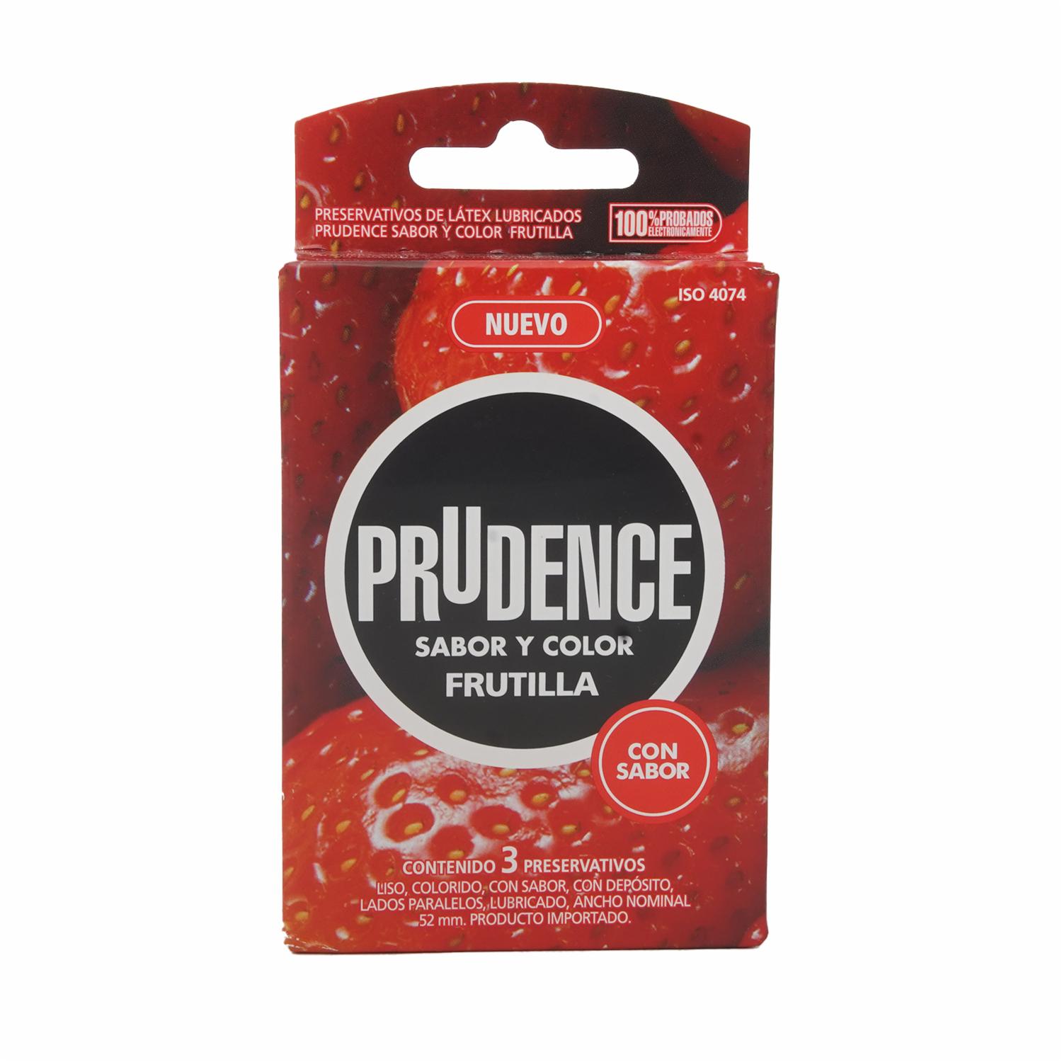 Condones Sabor A Frutilla PRUDENCE X 3 Uds