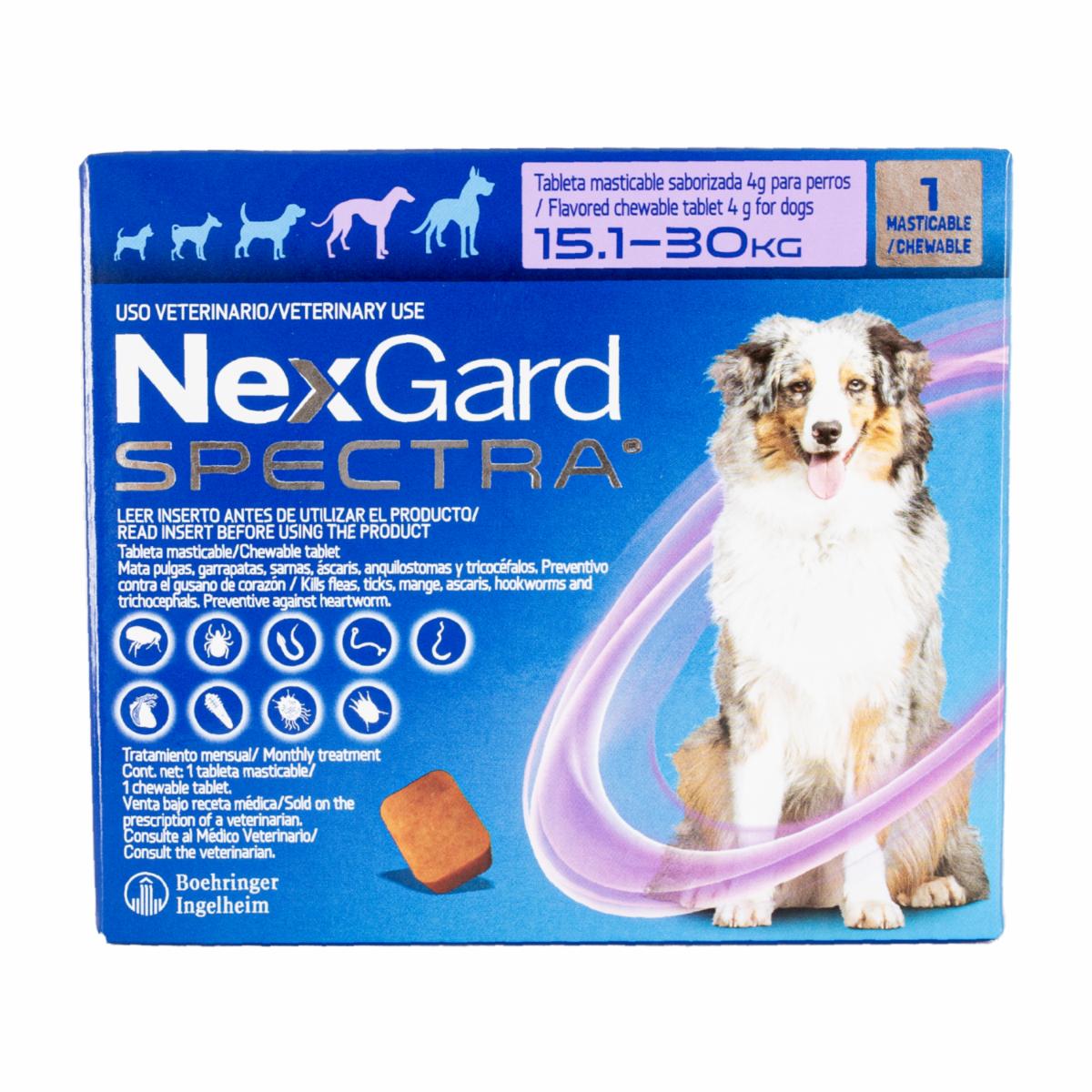 Antiparasitario Para Perros En Tableta Masticable Large NEXGARD SPECTRA 4 G
