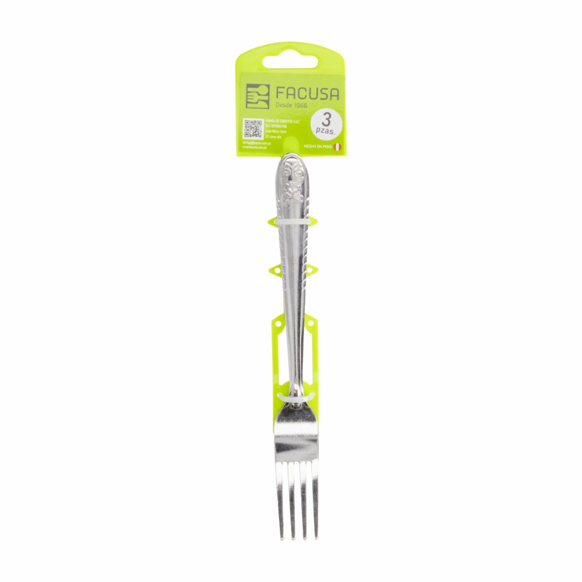 Set De Cubiertos Tenedores De Mesa Diseño Rosita 3 Puestos FACUSA 3 Piezas