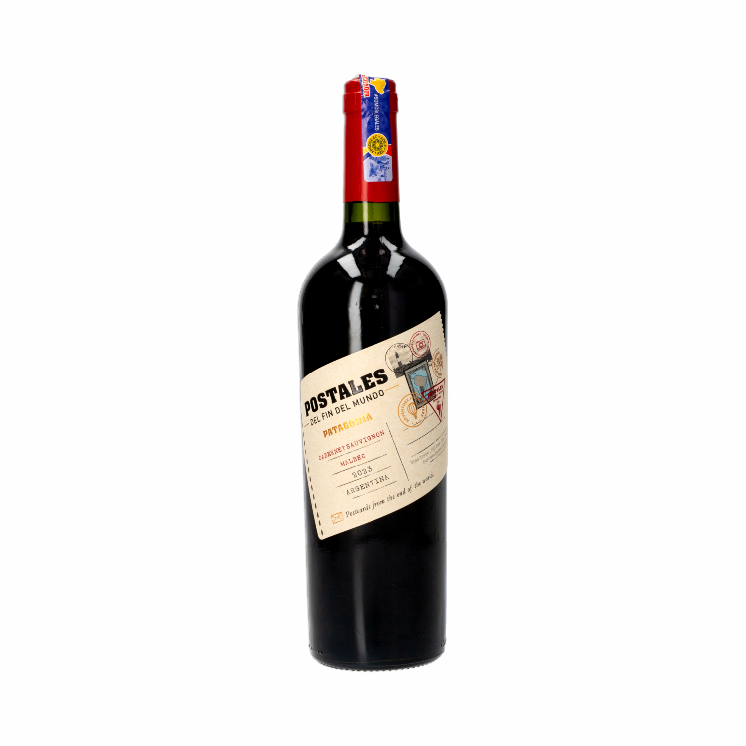 Vino Tinto Cabernet-malbec Argentino Postales Del Fin Del Mundo 750 Ml