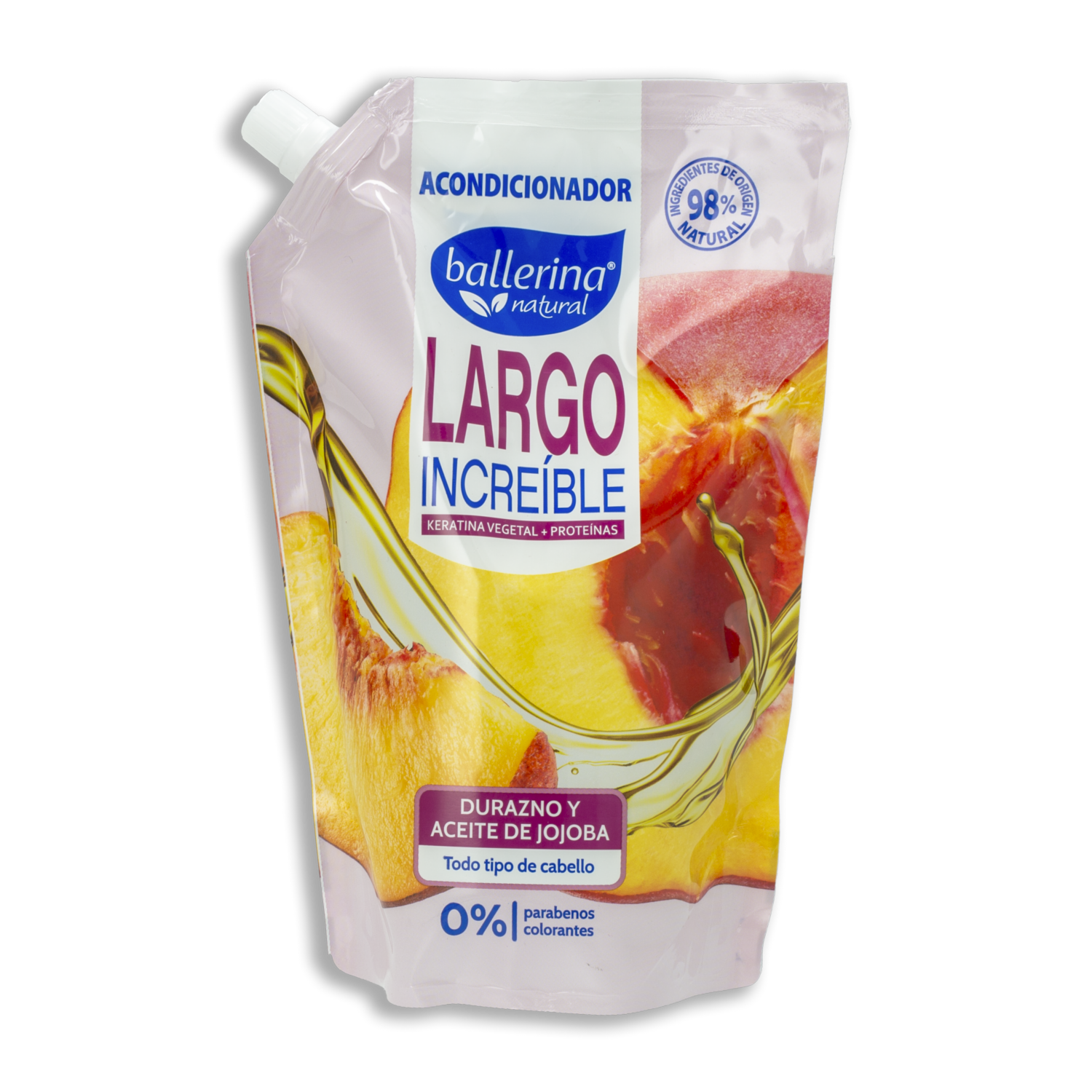 Acondicionador De Cabello Largo Increíble De Durazno Y Aceite De Jojoba BALLERINA 750 Ml