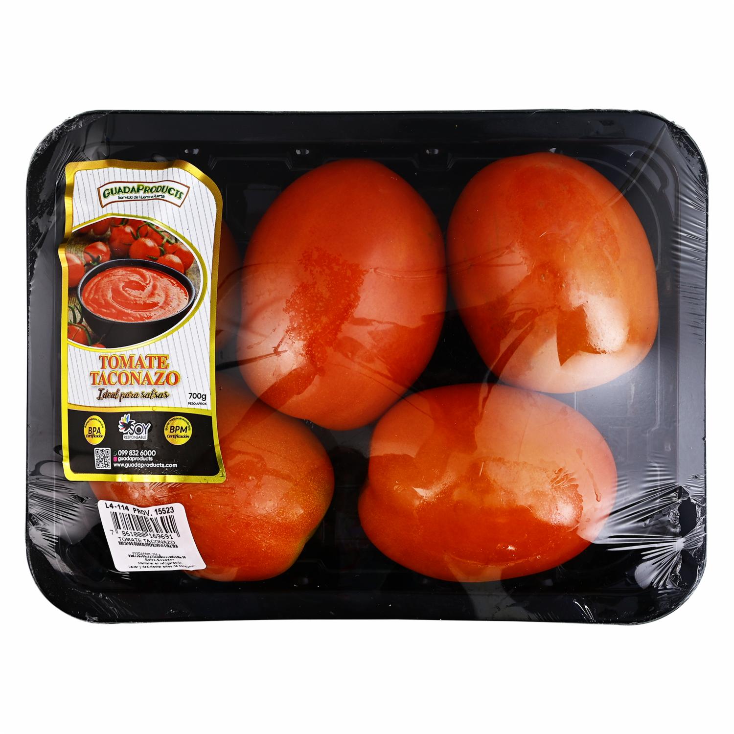 Tomate Taconazo Empacado GUADAPRODUCTS 600-700 G