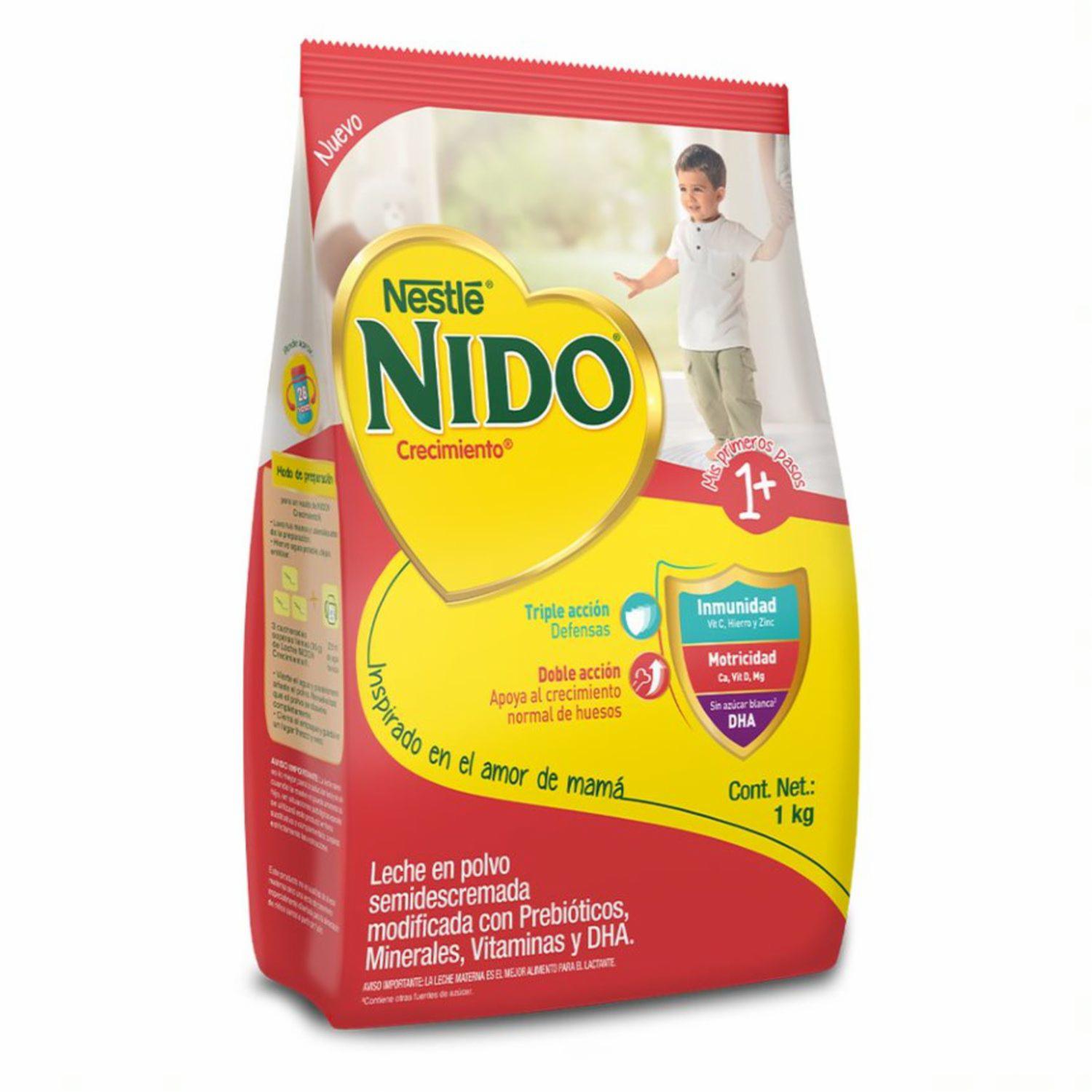 Leche En Polvo Semidescremada Con Prebióticos, Minerales, Vitamina Y DHA 1+ NIDO 1000 G