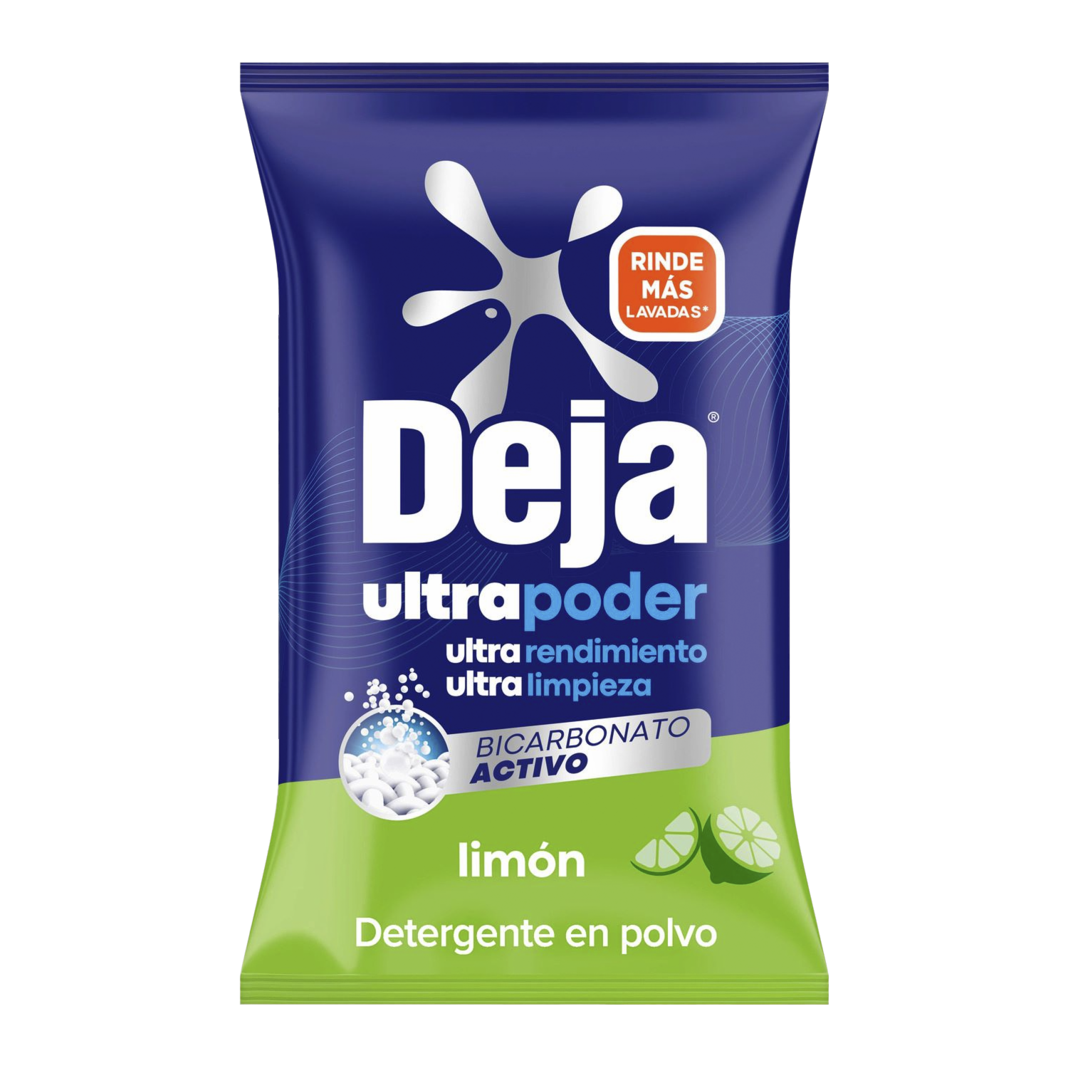 Detergente En Polvo Lavado Perfecto Limón + Bicarbonato DEJA 1.2 Kg