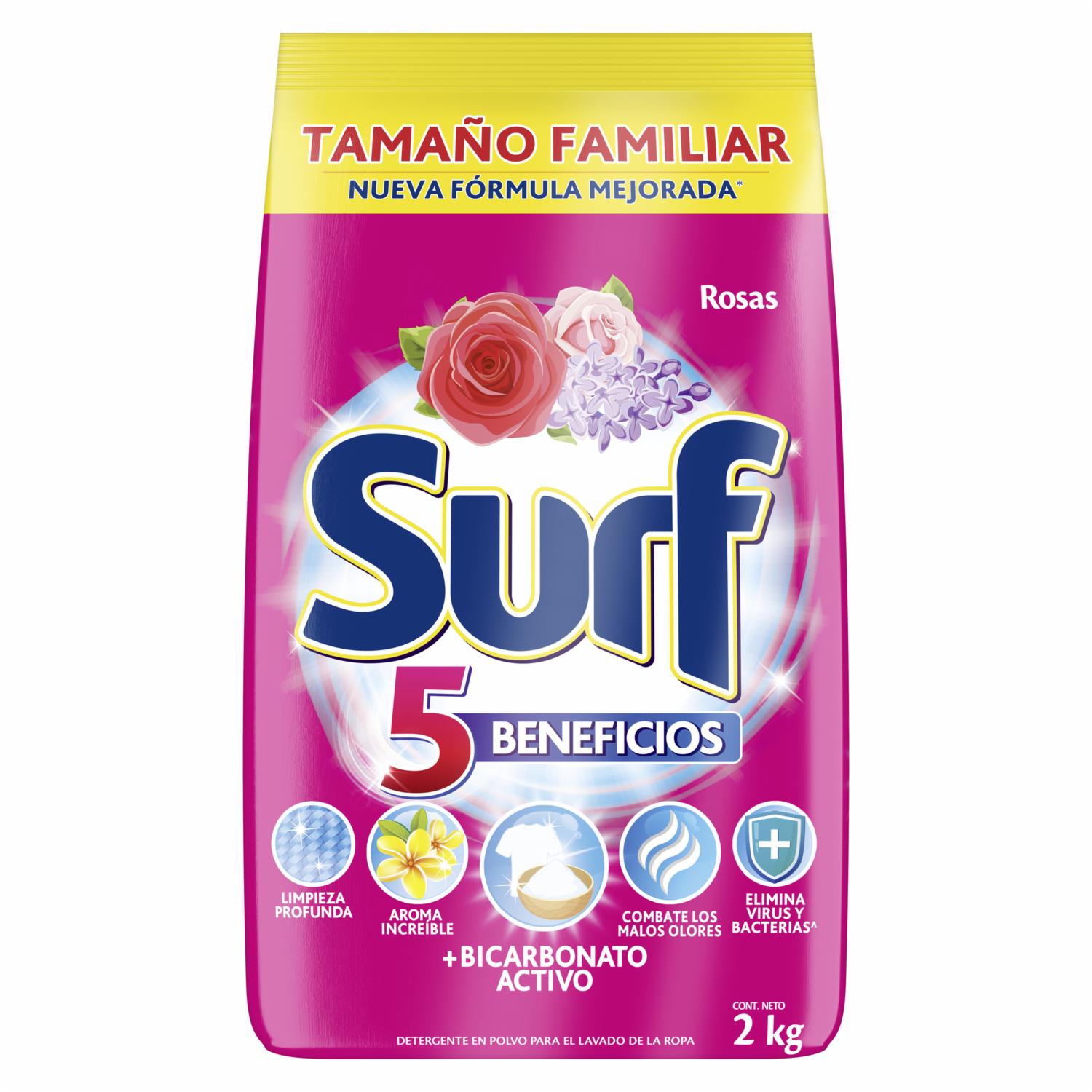 Detergente En Polvo Aroma Rosas Y Lilas SURF 2000 G