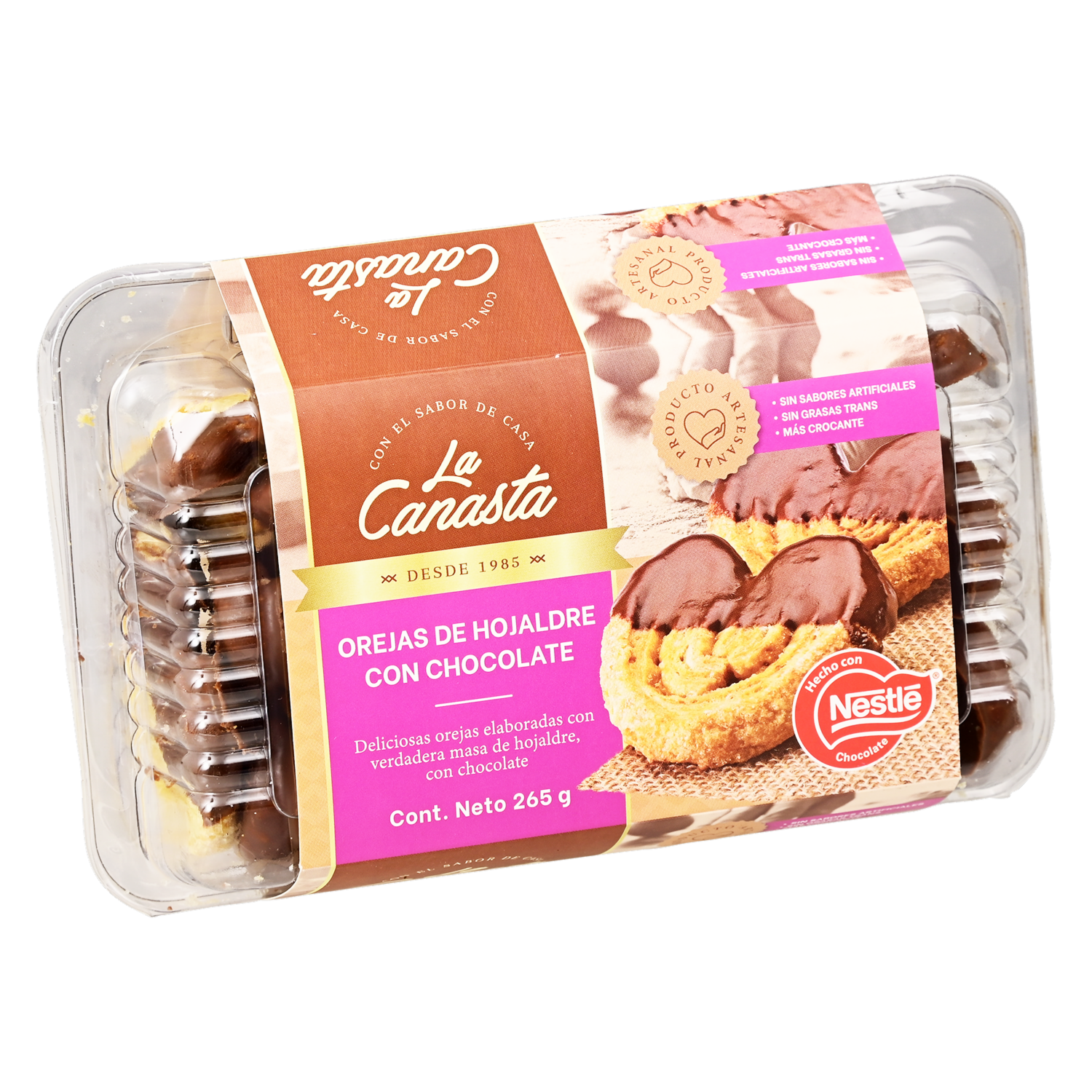 Galletas Orejas Con Chocolate LA CANASTA 265 G