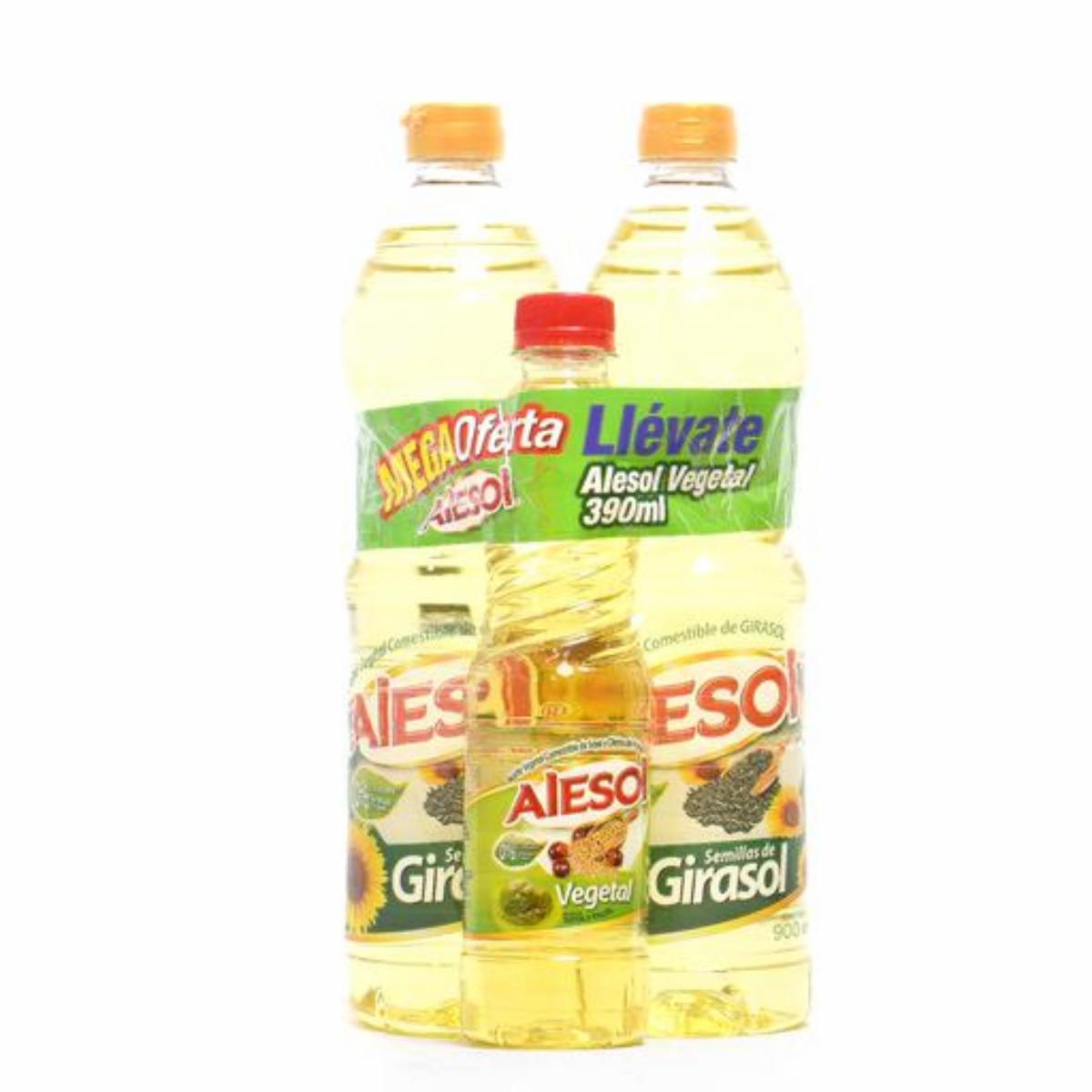 Aceite Girasol + Aceite Vegetal ALESOL Pack X 2 X 1095 Ml