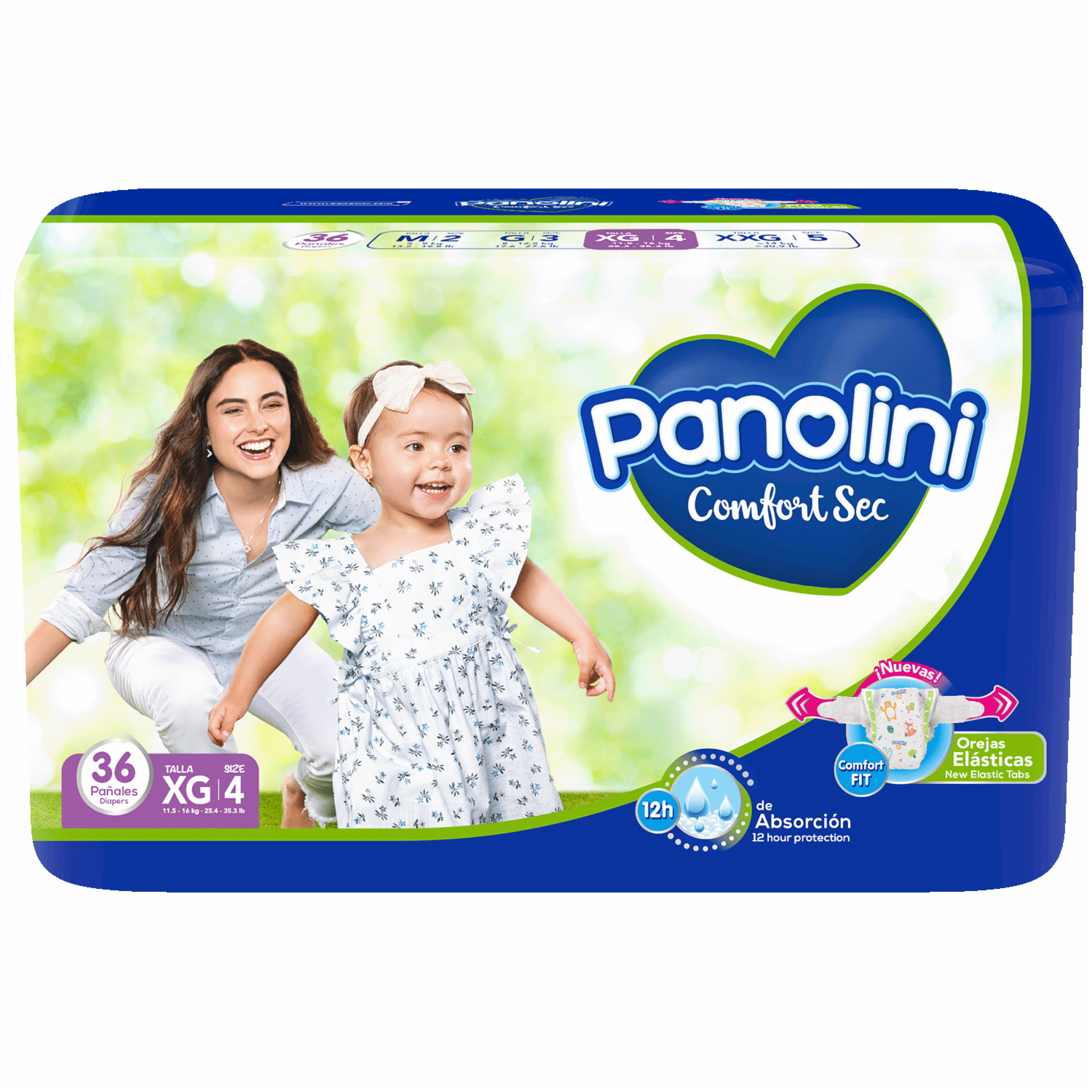 Pañal Comfort Sec Talla XG E4 PANOLINI X 36 Uds