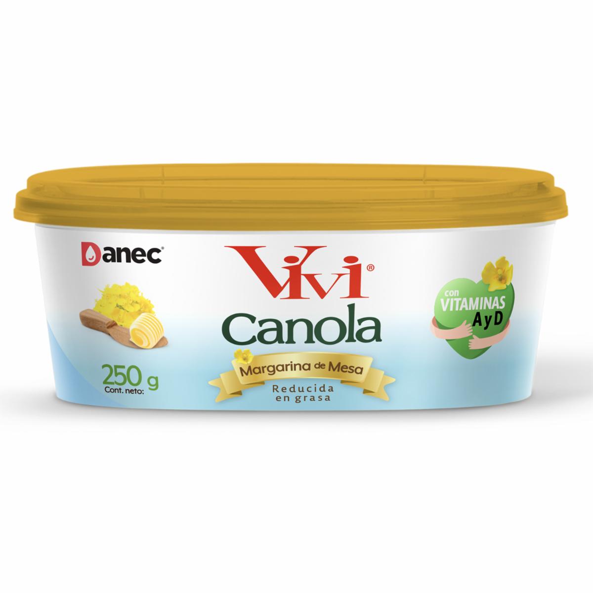 Margarina Canola Reducida En Grasa VIVI 250 G