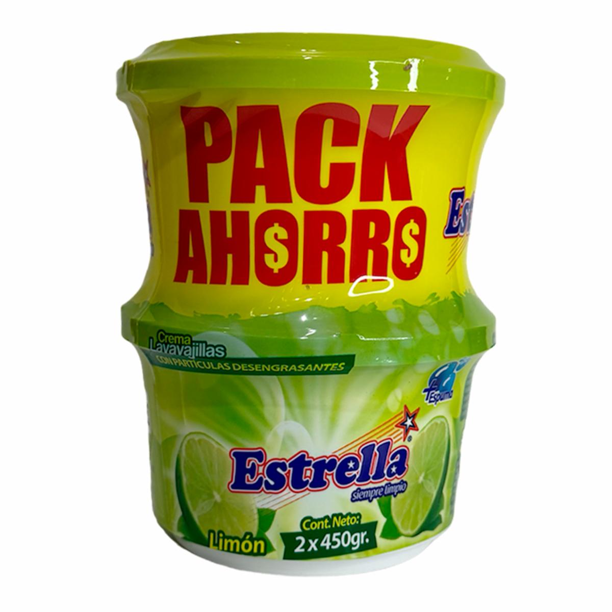 Lavavajillas En Crema Pack Ahorro Aroma Limón ESTRELLA 2 X 450 G