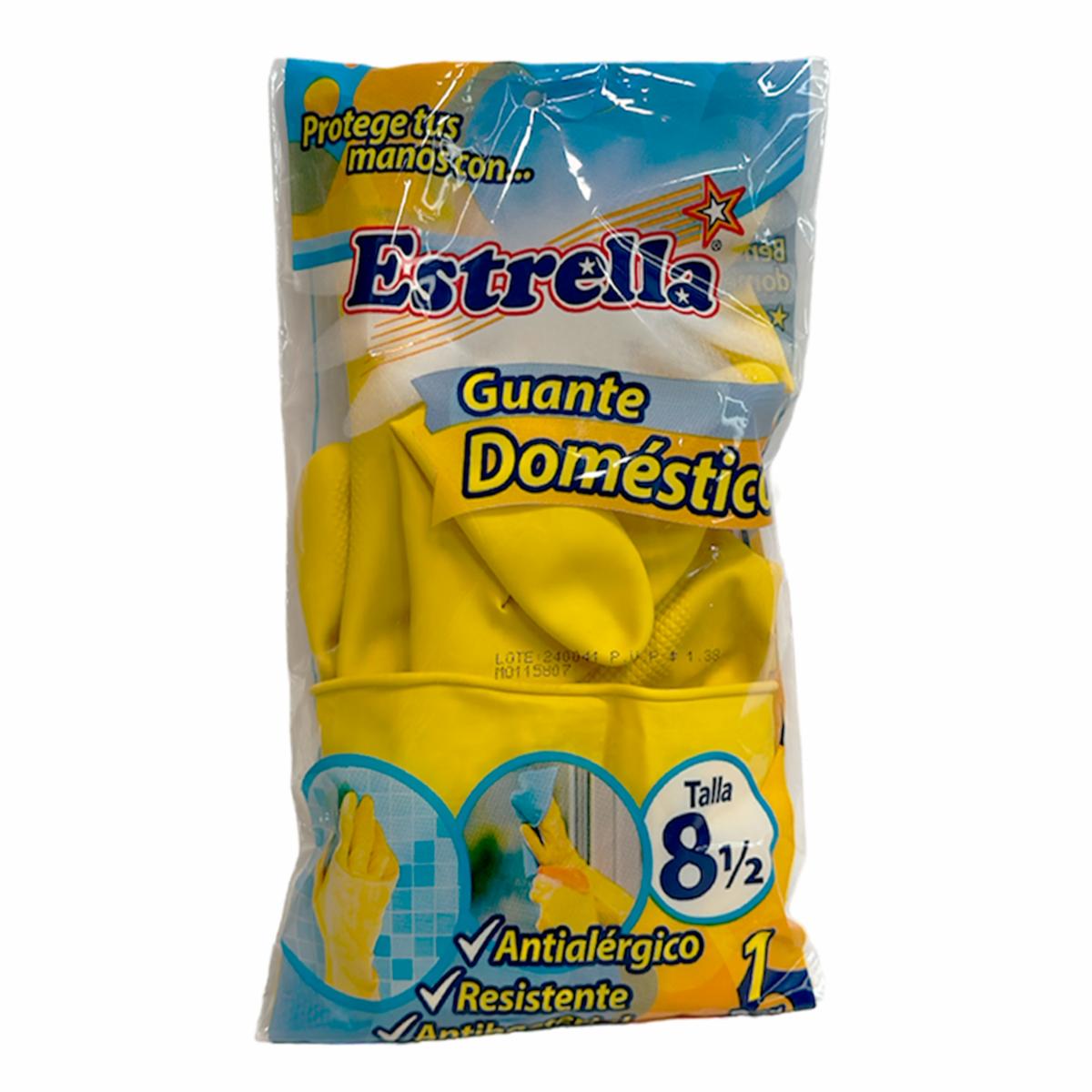Guantes De Nitrilo Domésticos Amarillos Resistentes Anti alérgico Y Antibacterial ESTRELLA Talla 8 1/2