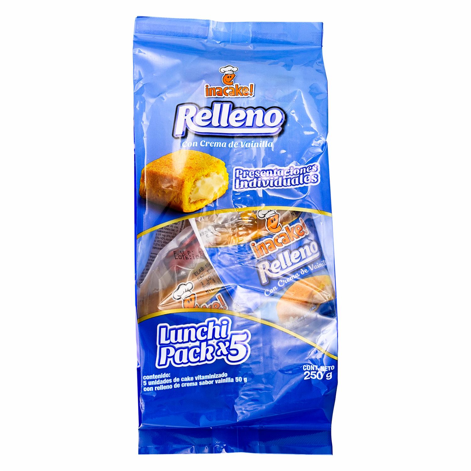 Cake Relleno Lunchipack INACAKE! 5 x 50g