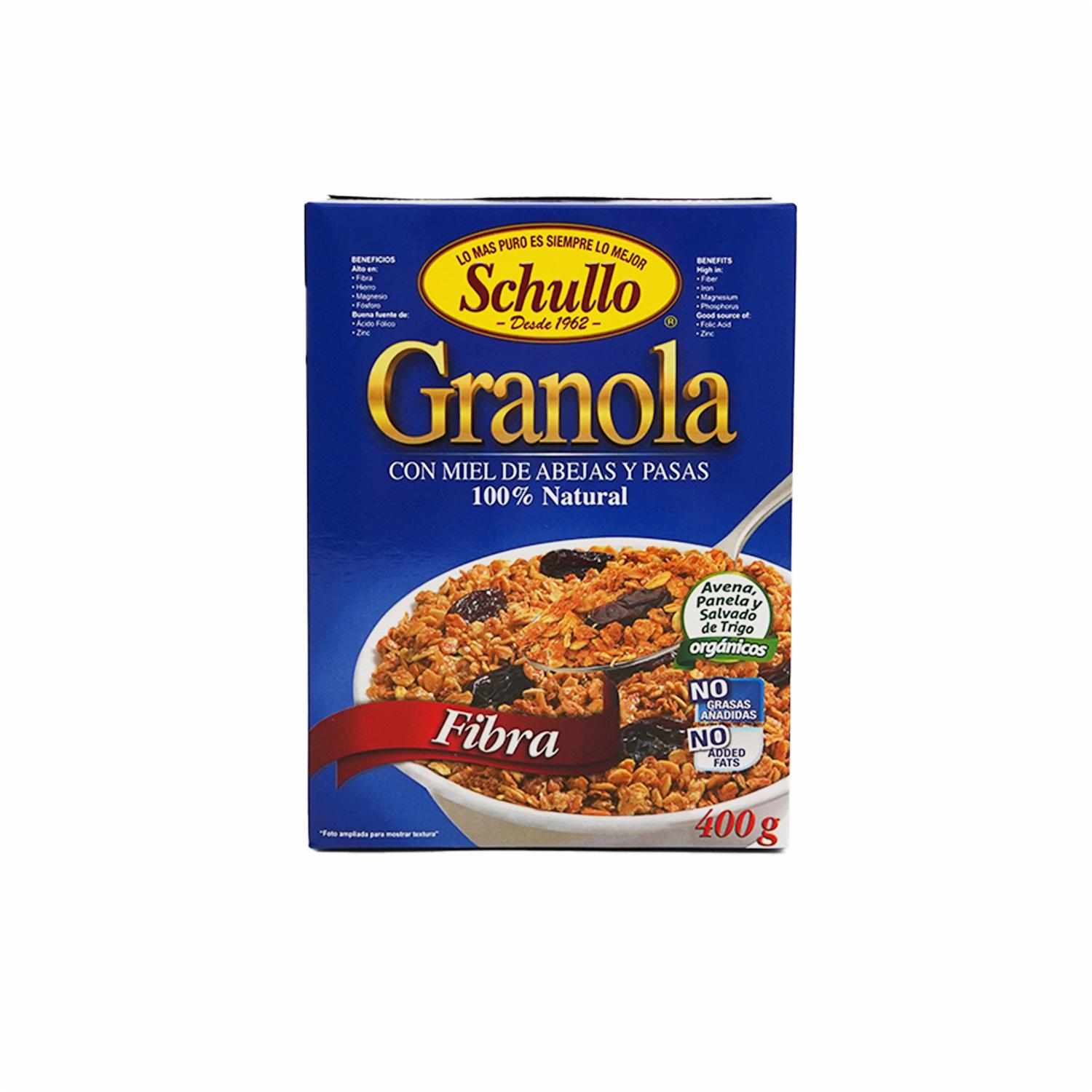 Granola Orgánica Mas Fibra SCHULLO 400 G