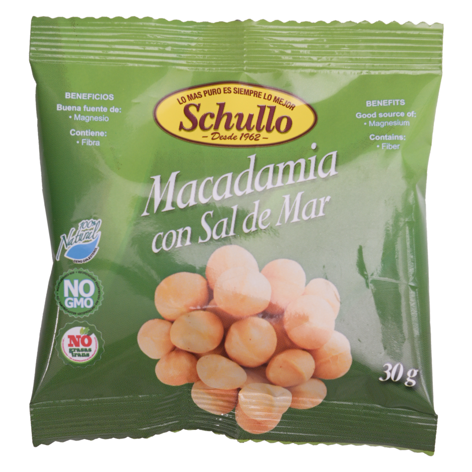 Macadamia Con Sal Sin Fluor SCHULLO 30 G