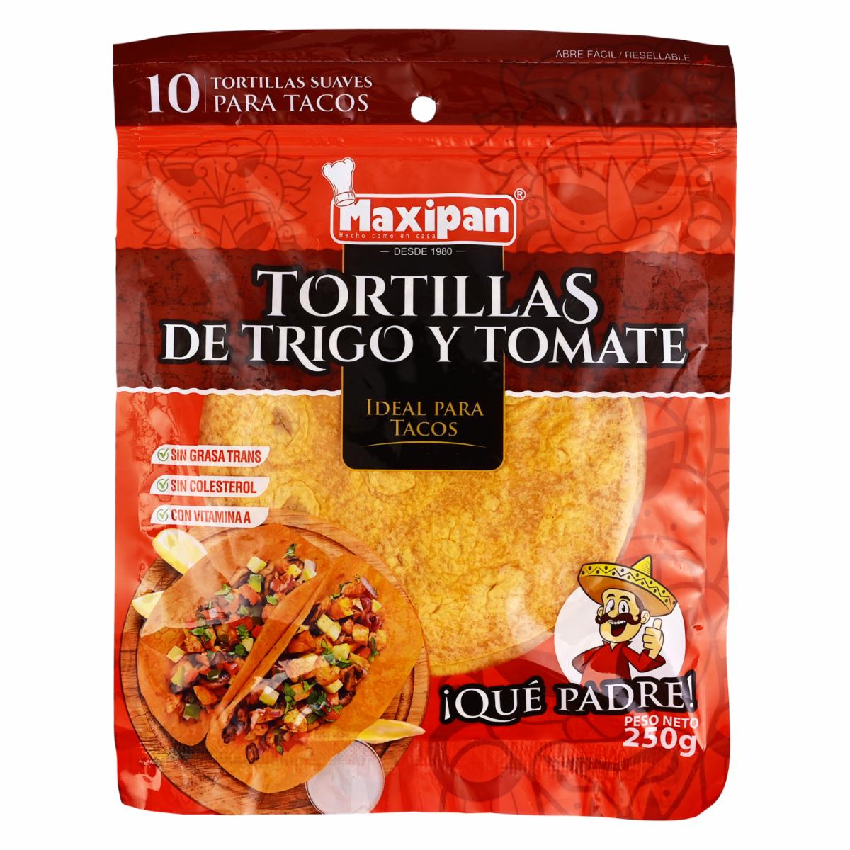 Tortillas De Trigo Y Tomate MAXIPAN 250.0  G
