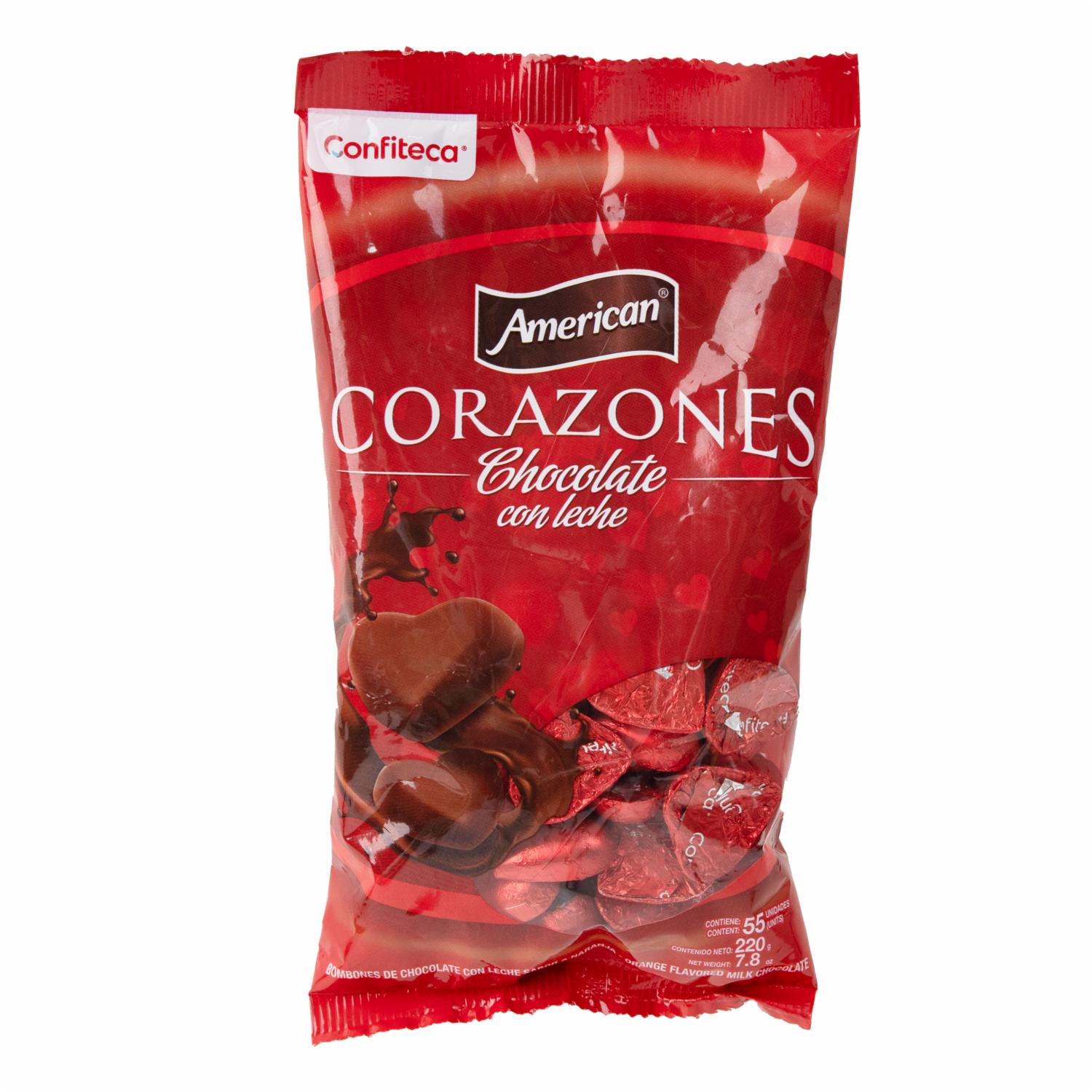 Bombones De Chocolate Con Leche Naranja Surtido Corazones CONFITECA 220 G