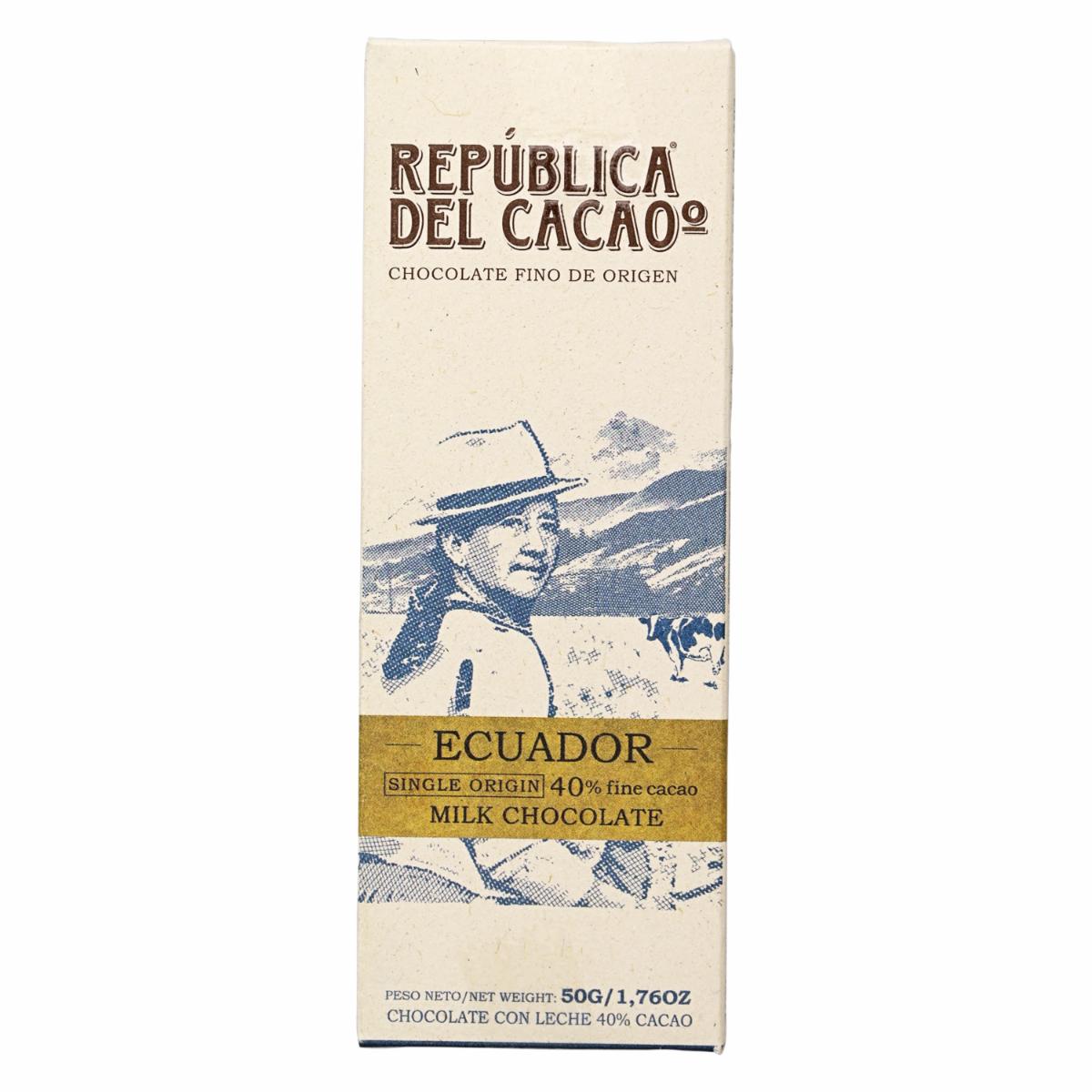 Chocolate De Cacao Al 40% REPUBLICA DEL CACAO 50 G