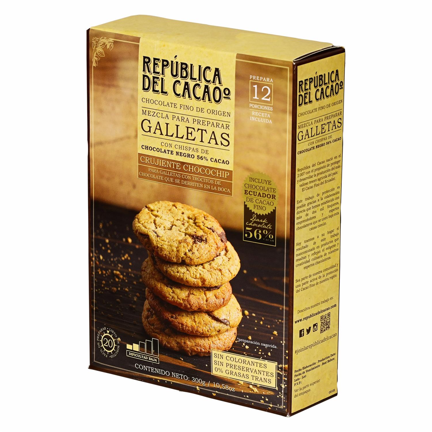 Premezcla Para Galletas Chocochip REPUBLICA DEL CACAO 300 G
