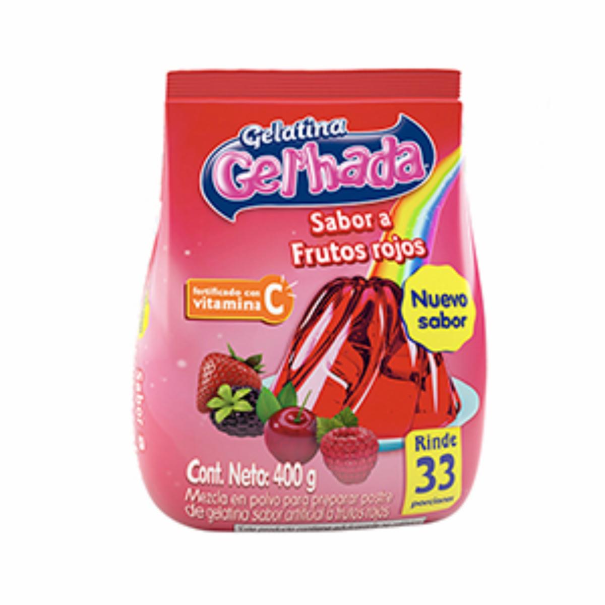 Gelatina En Polvo Sabor A Frutos Rojos GEL’HADA 400 G