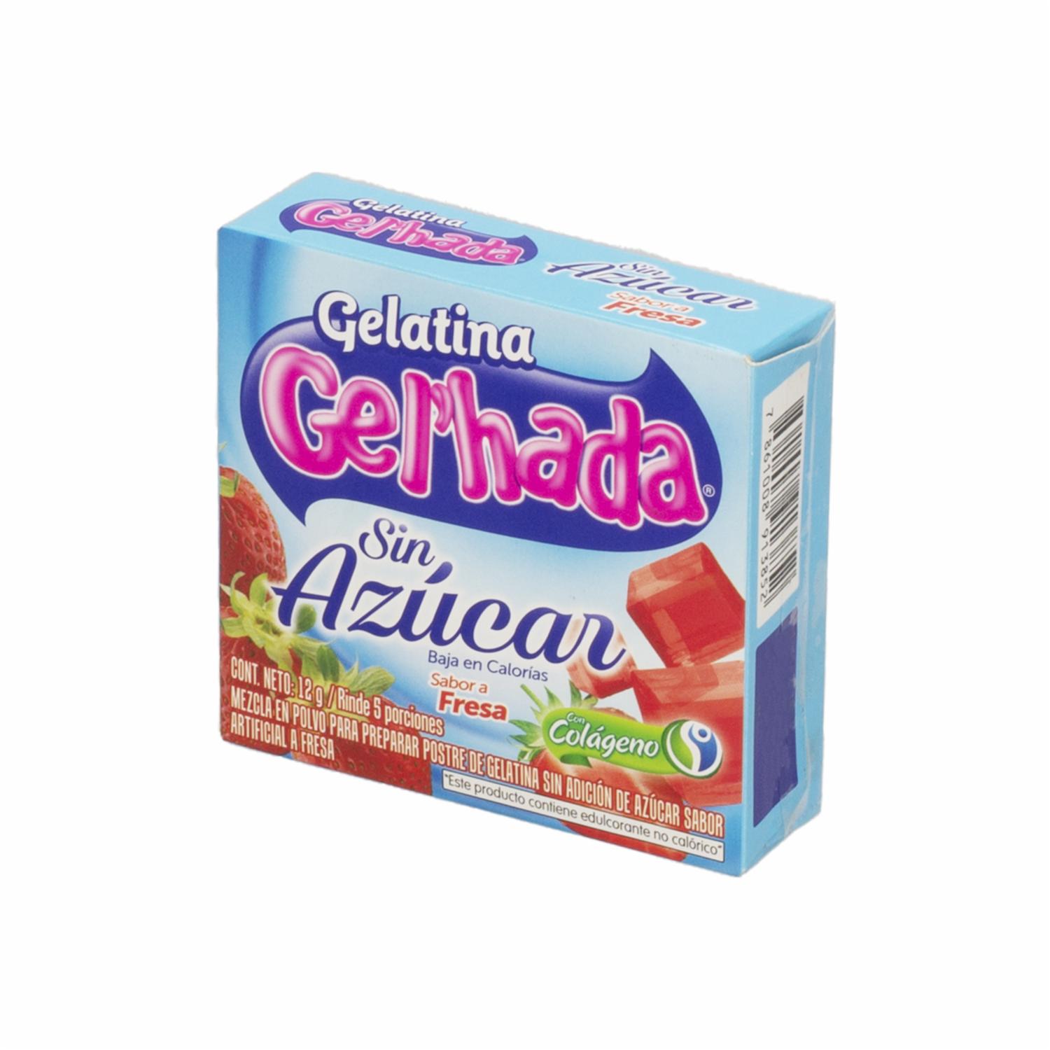 Gelatina En Polvo Sabor A Fresa Sin Azúcar GEL’HADA 12 G