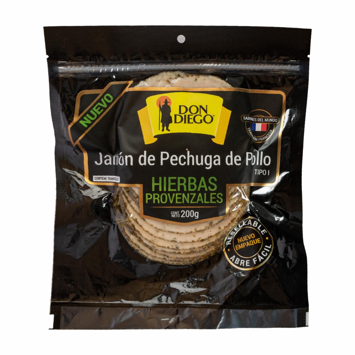 Jamón De Pechuga De Pollo Con Hierbas Provenzales DON DIEGO 200 G