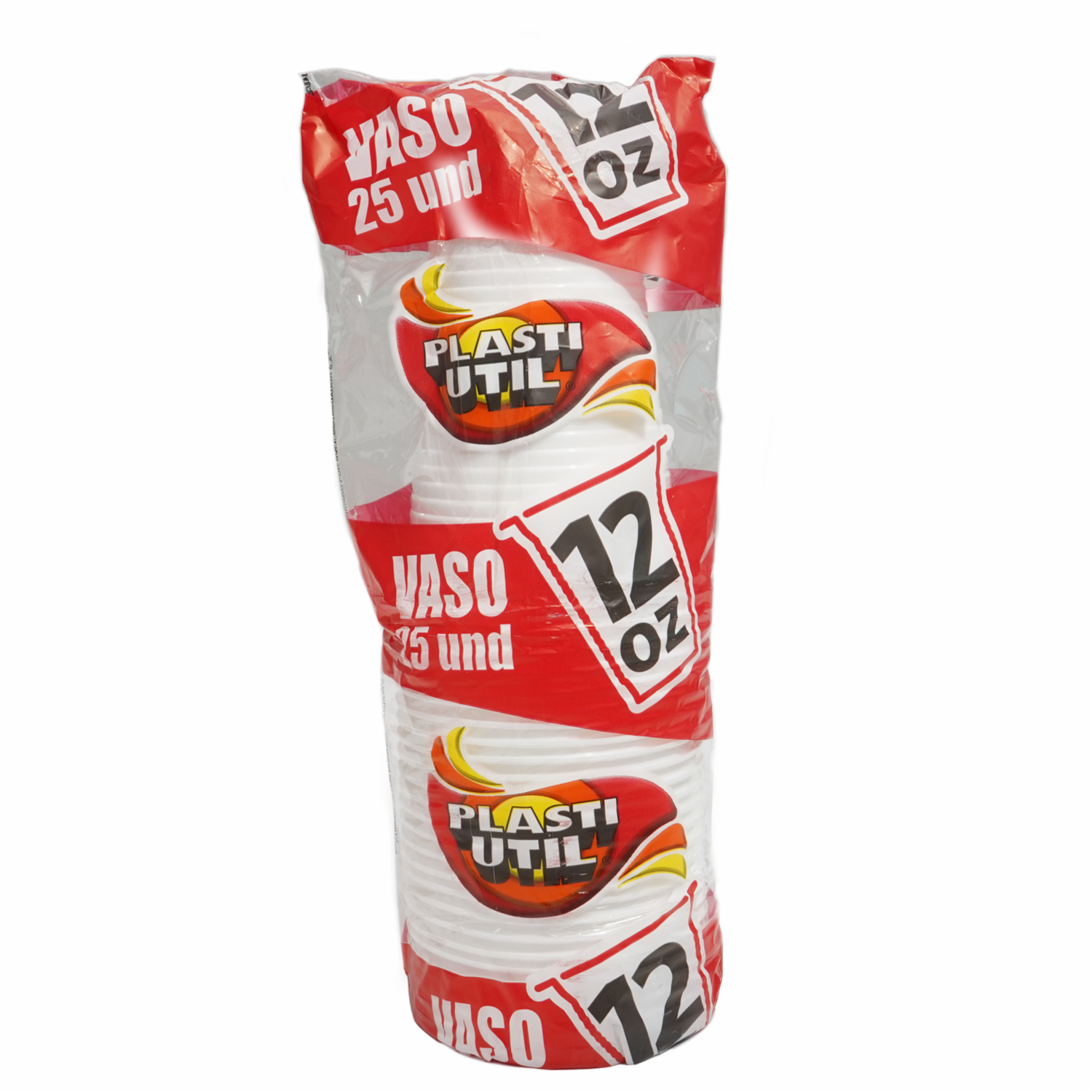 Vaso Blanco 12 Onzas PLASTIUTIL 25 Unidades