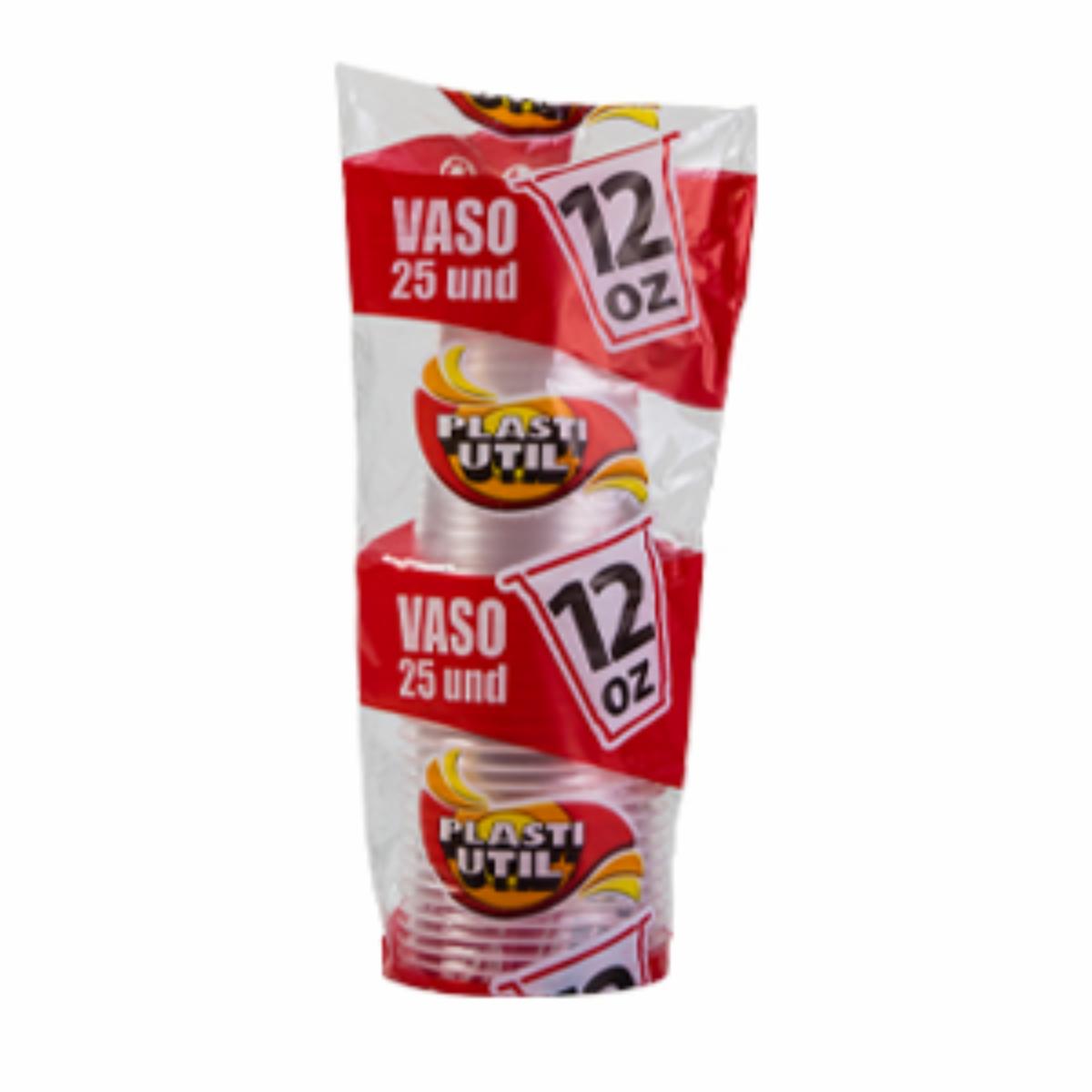 Vaso De 12 Onzas PLASTIUTIL 25 Unidades